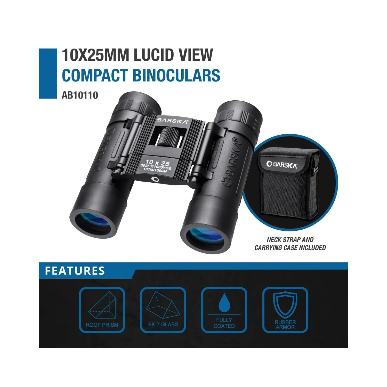 Barska 10x25mm Lucid View Compact Binoculars 1st Gen