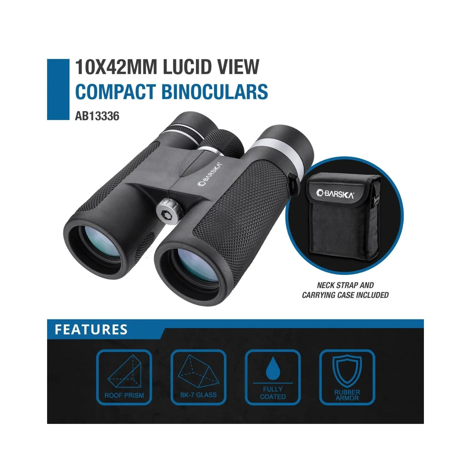 Barska 10x42mm Lucid View Compact Binoculars 2nd Gen