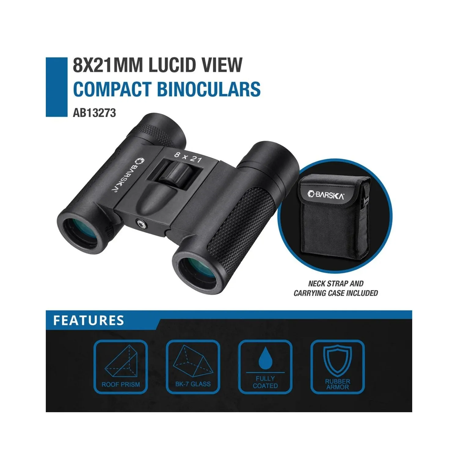 Barska 8x21mm Lucid View Compact Binoculars 2nd Gen