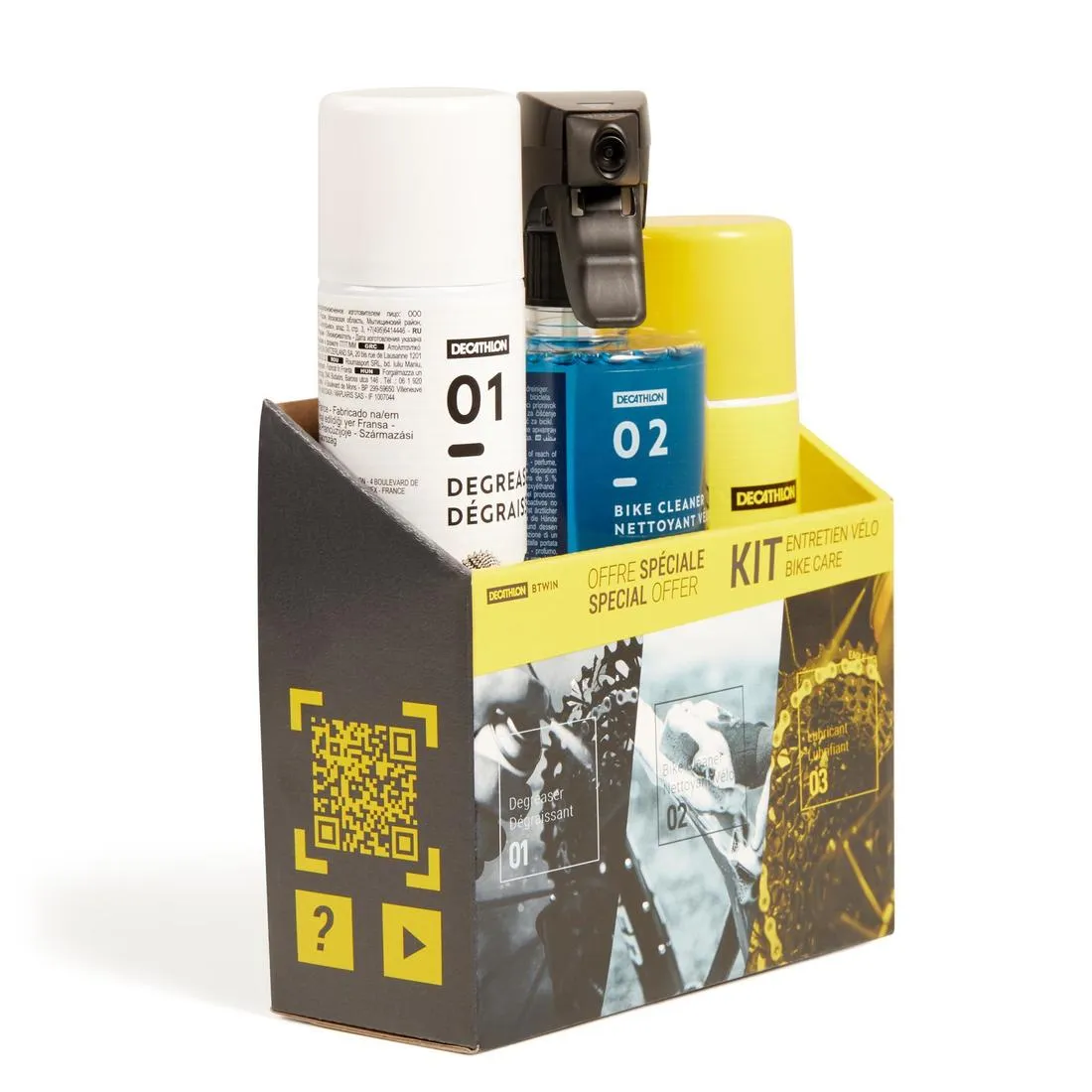 Bike Cleaning Kit (Sponge, Detergent, Degreaser, Lubricant)
