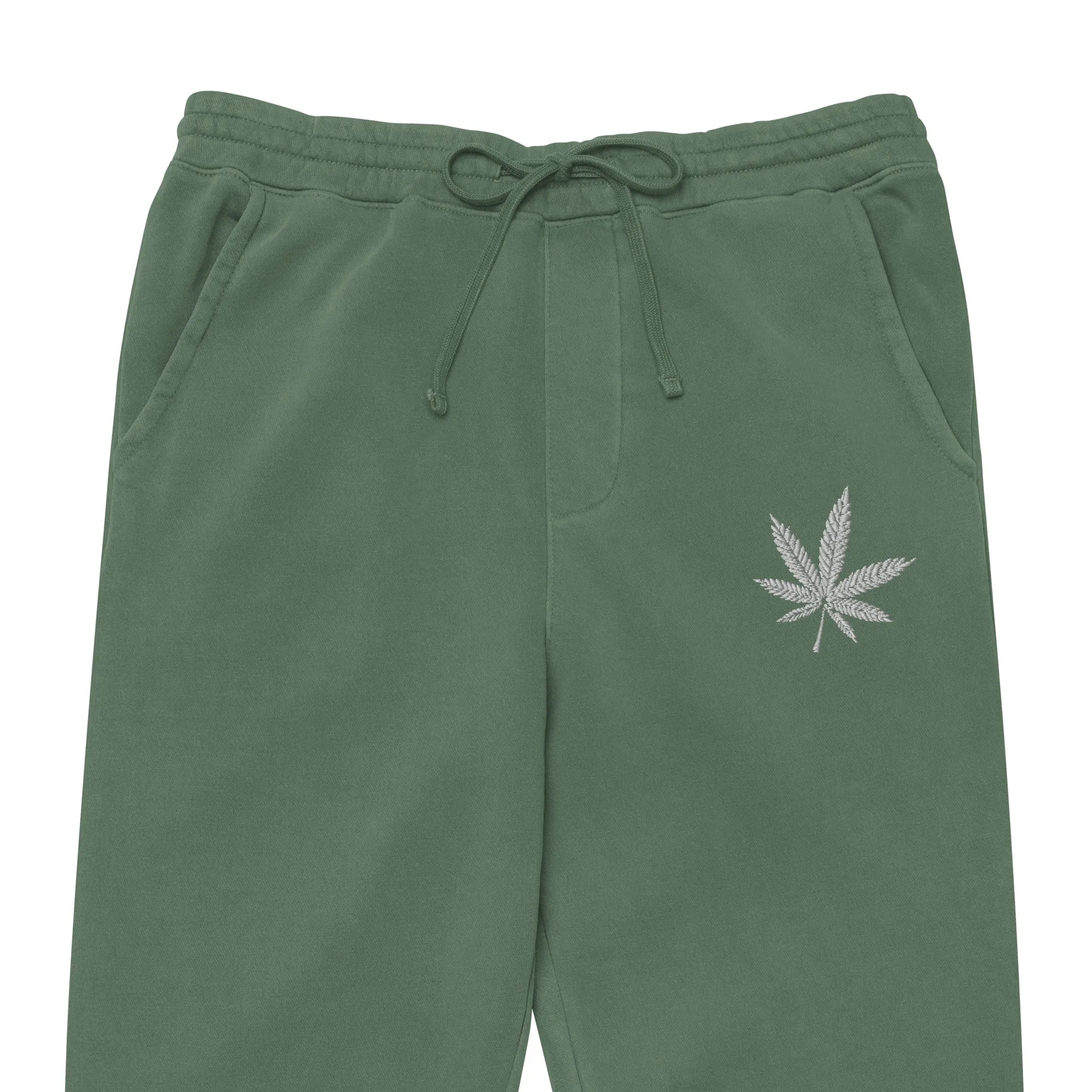 Black and White Leaf Unisex Sweatpants