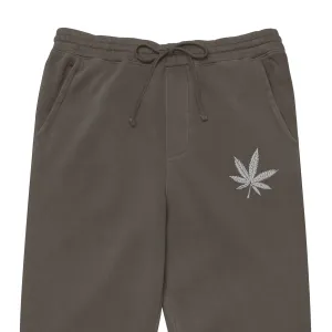 Black and White Leaf Unisex Sweatpants