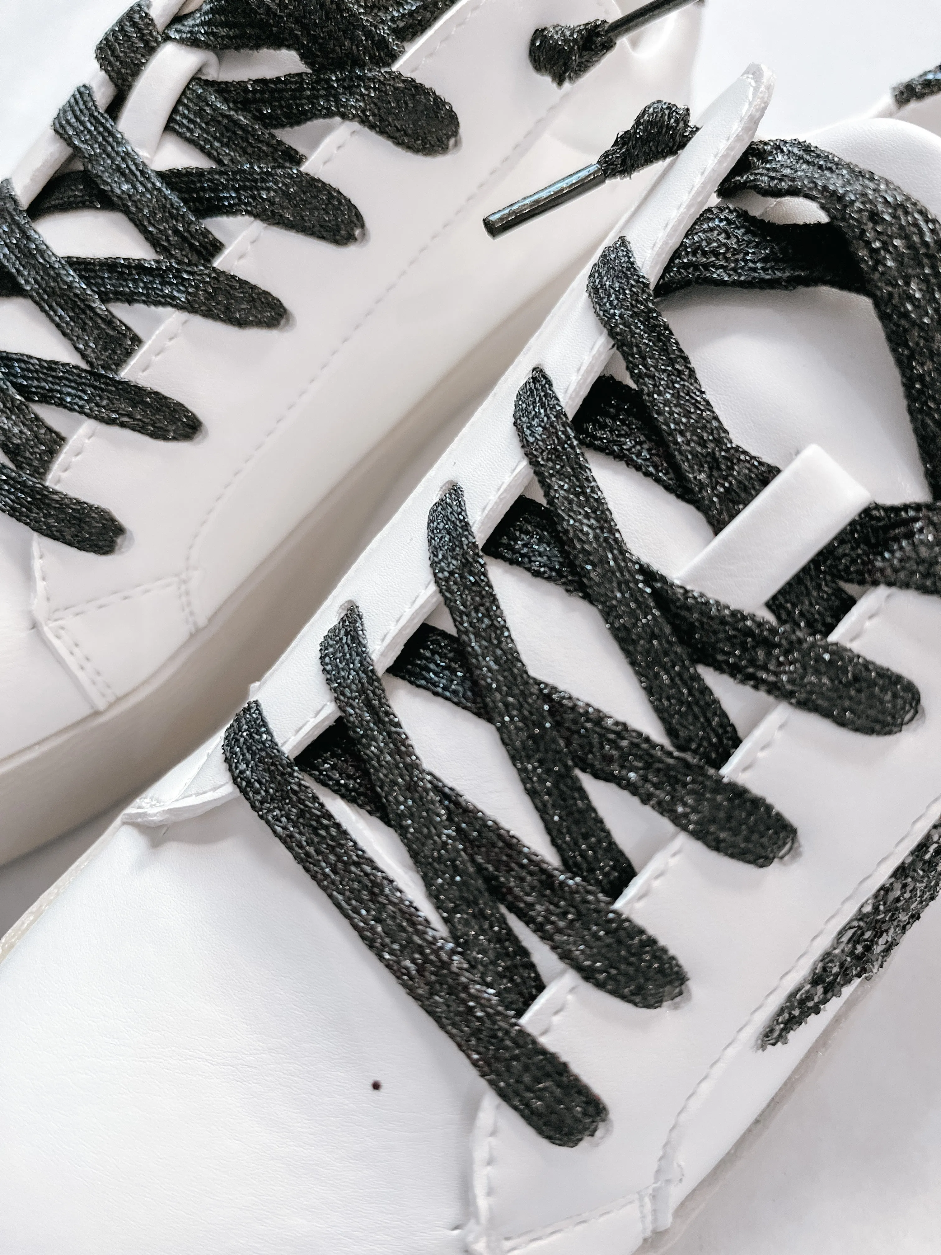Black Glitter Star Sneakers