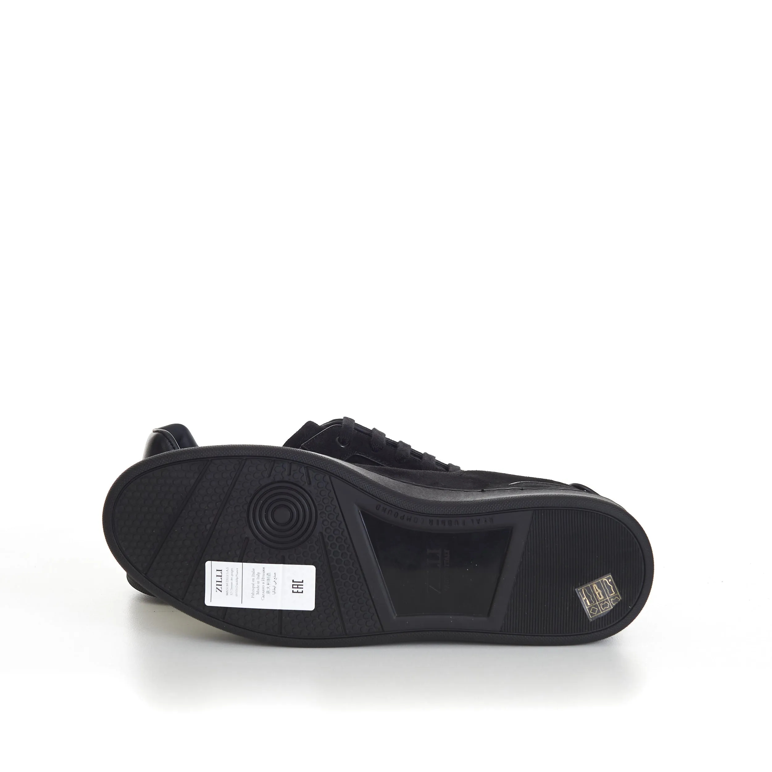 Black Suede Low Top Round Toe Sneakers