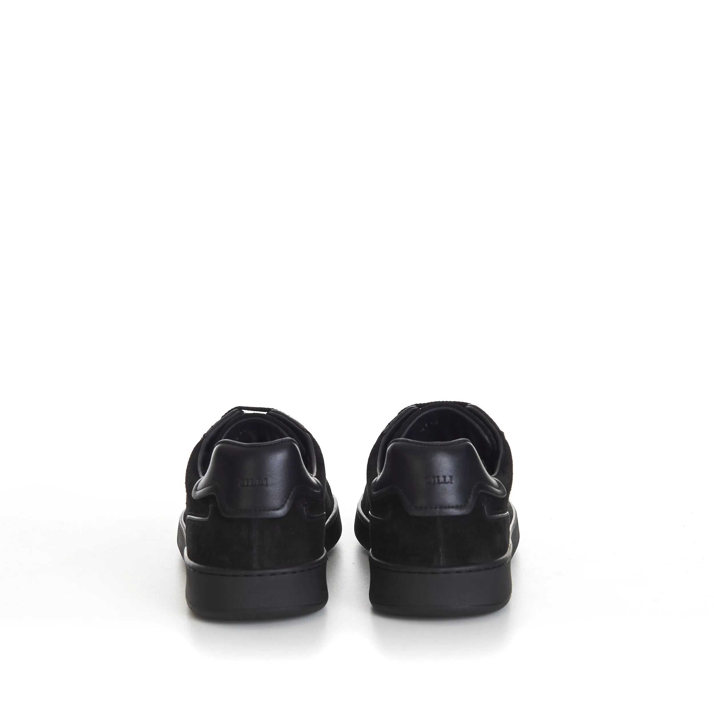 Black Suede Low Top Round Toe Sneakers