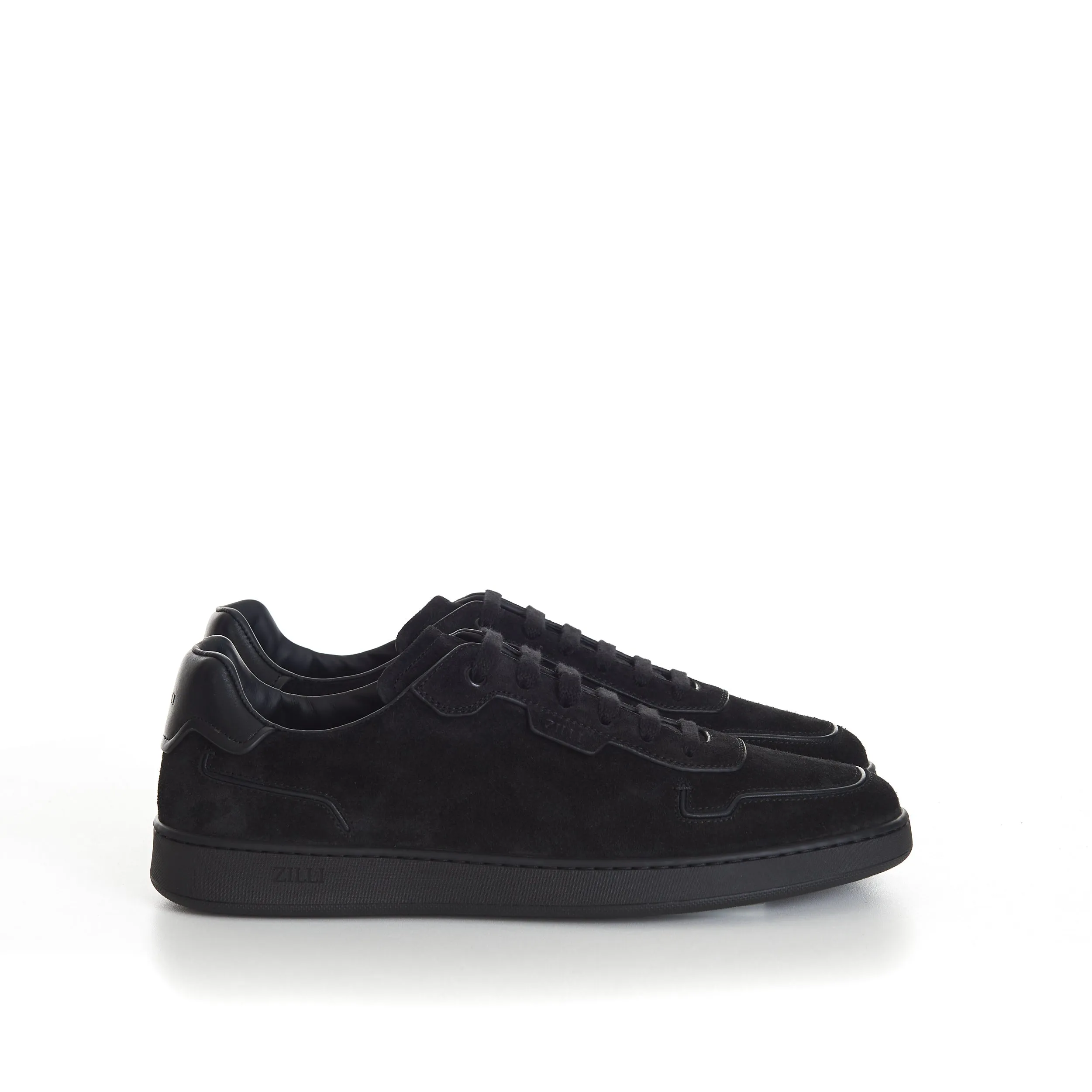 Black Suede Low Top Round Toe Sneakers