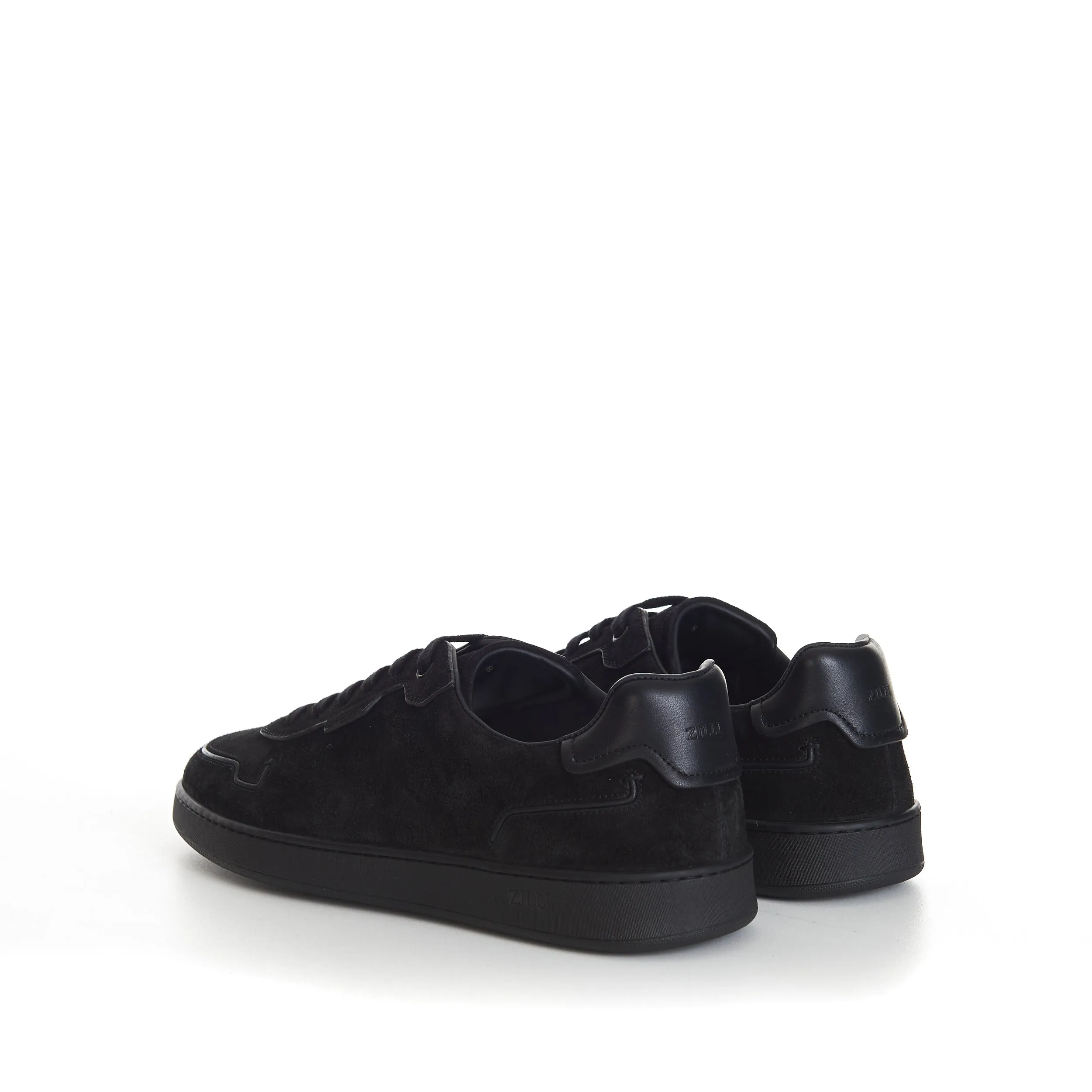 Black Suede Low Top Round Toe Sneakers