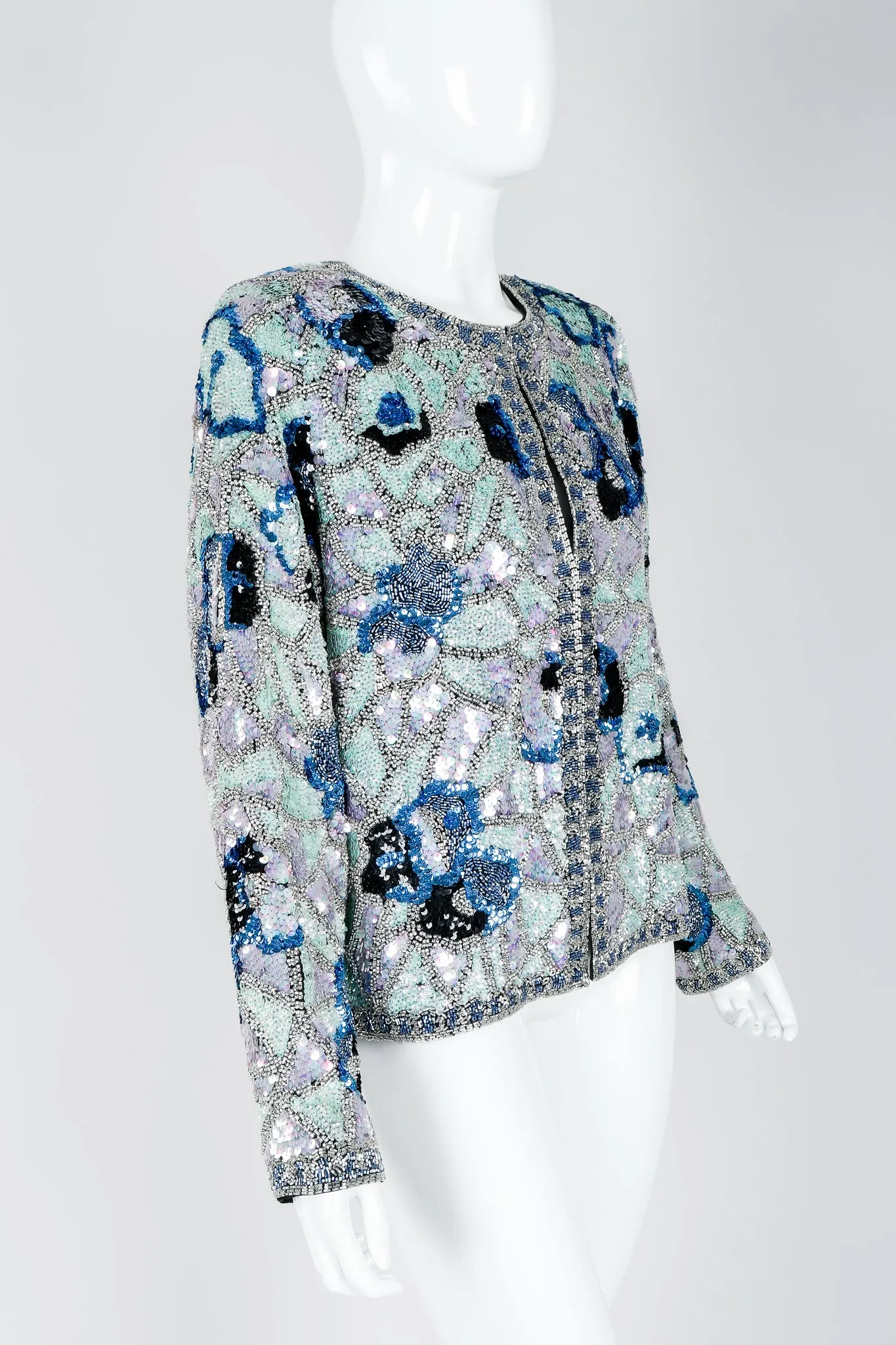 Black Tie Sequined Mosaic Jacket