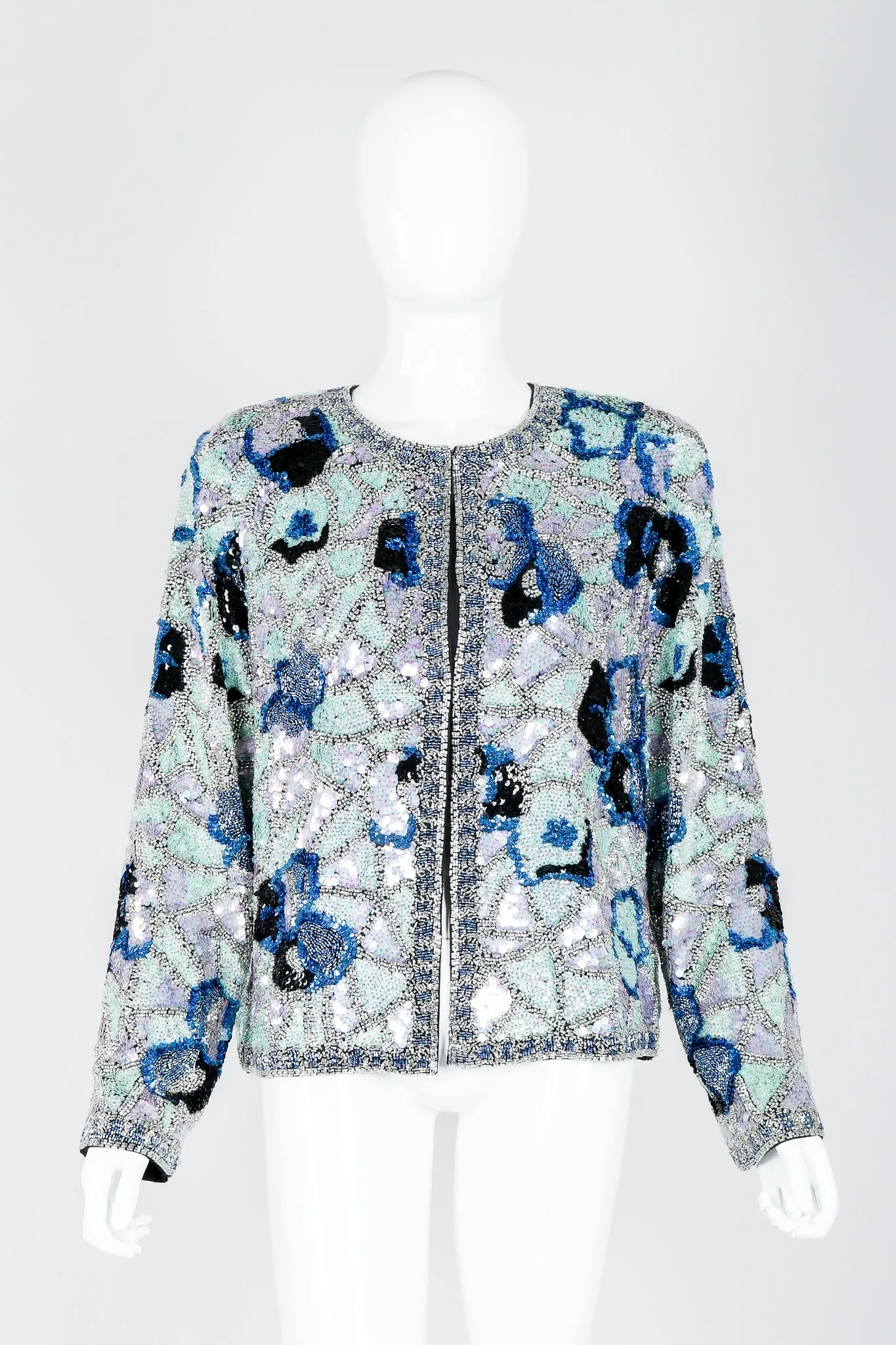 Black Tie Sequined Mosaic Jacket