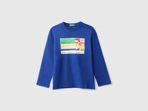 Boys Blue Printed Regular T Shirt