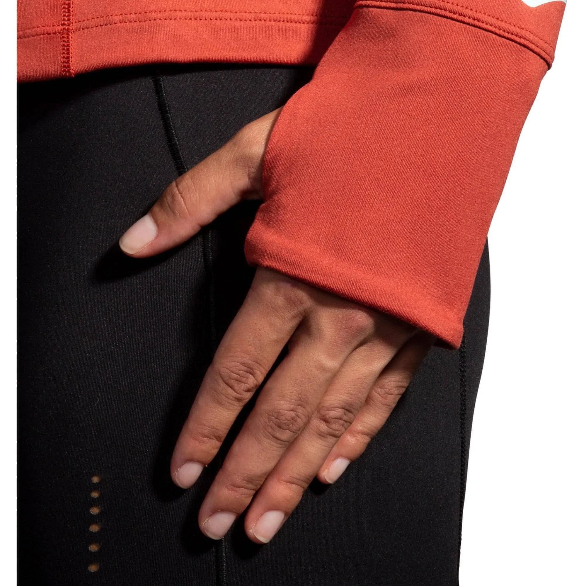 Brooks Dash Half Zip Long Sleeve Womens Running Top - Red