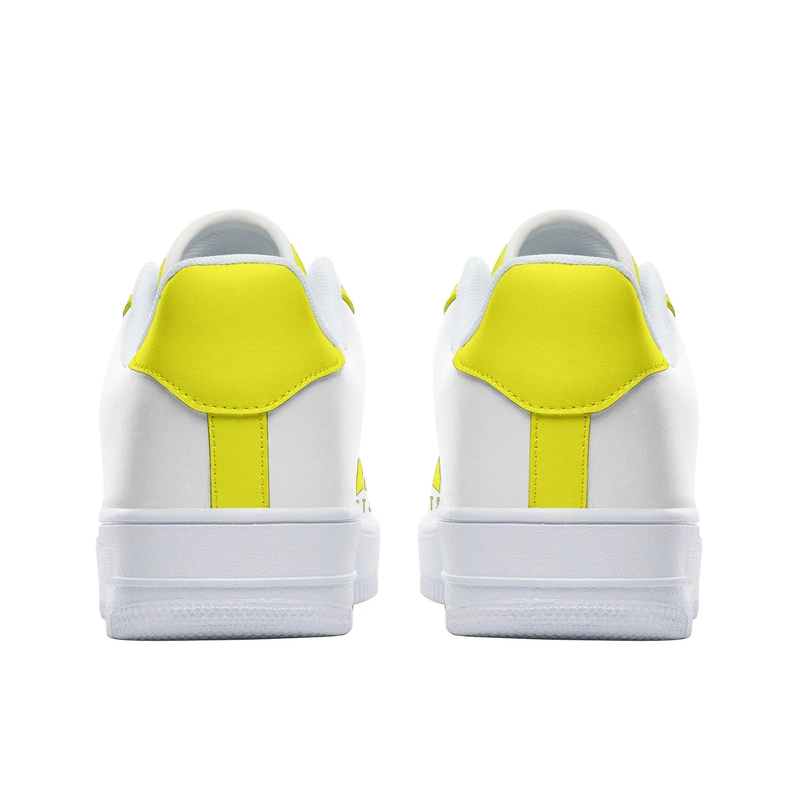 BTS Logo Unisex Low Top Leather Sneakers Yellow