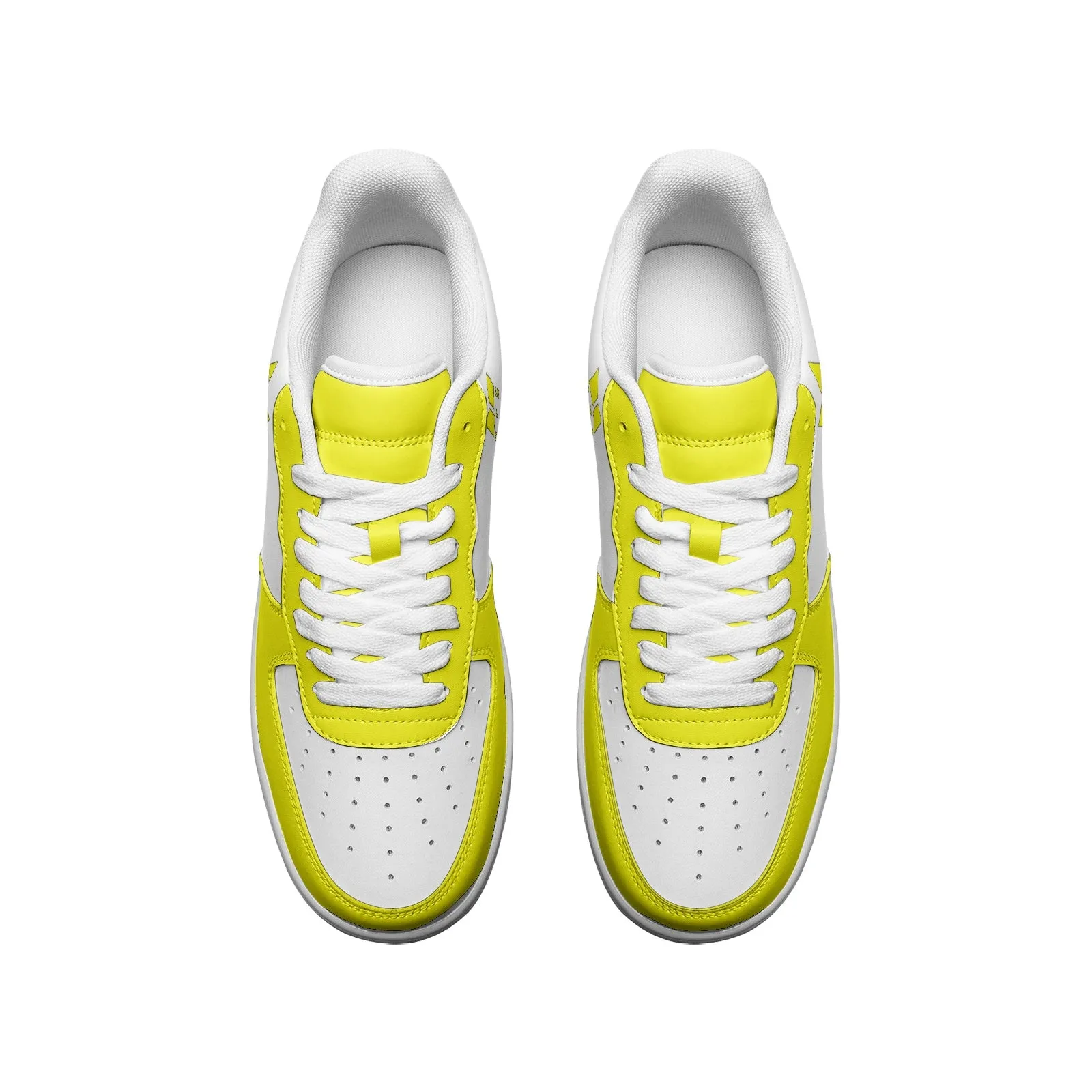 BTS Logo Unisex Low Top Leather Sneakers Yellow