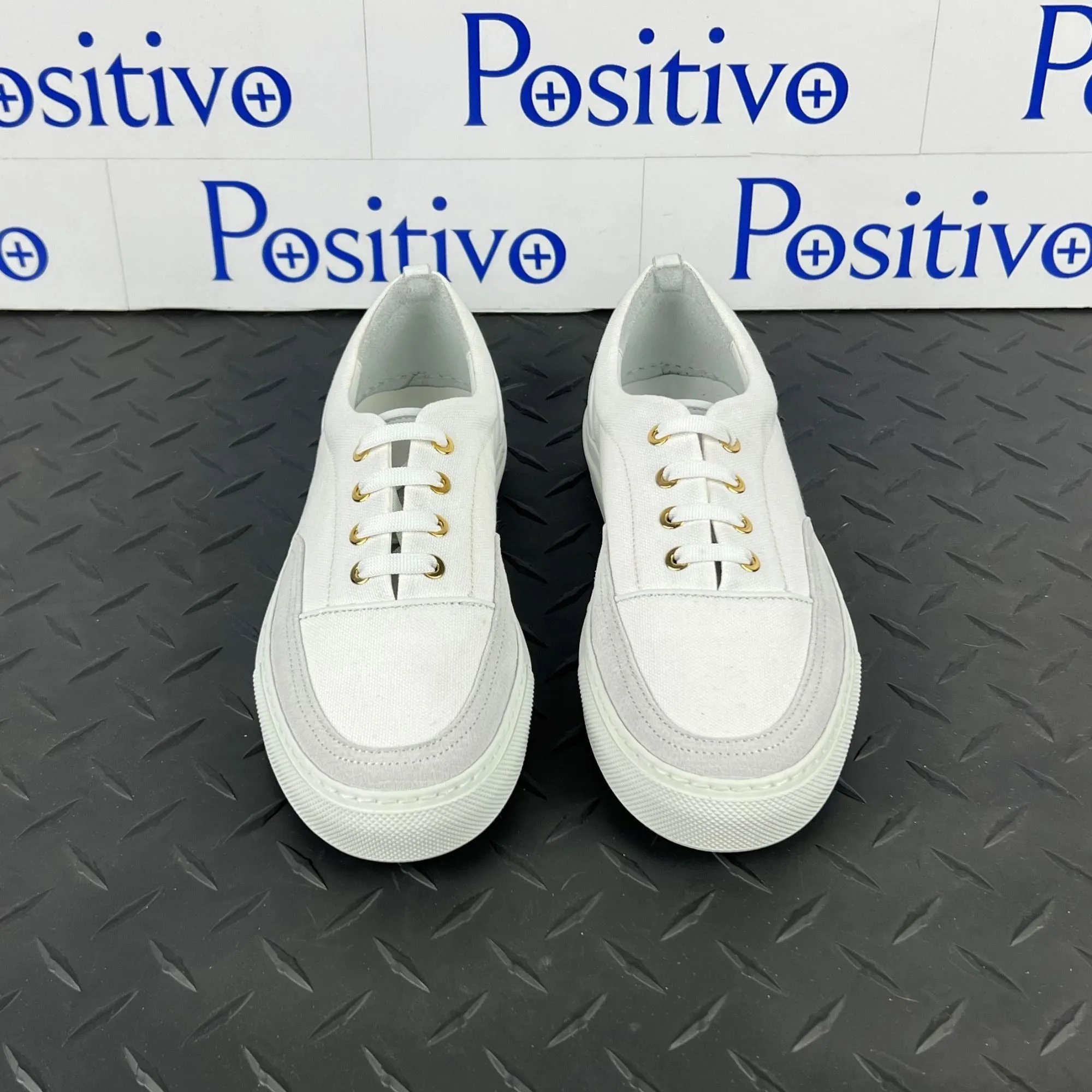 Buscemi Women's Cali White Leather Low top Sneaker SAMPLE
