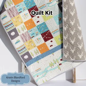 Camp Sur Quilt Kit, Big Sur Birch Fabrics, Beginner Quilting Project Sewing Ideas DIY Do It Yourself Boy Sewing Camping Hiking Outdoors