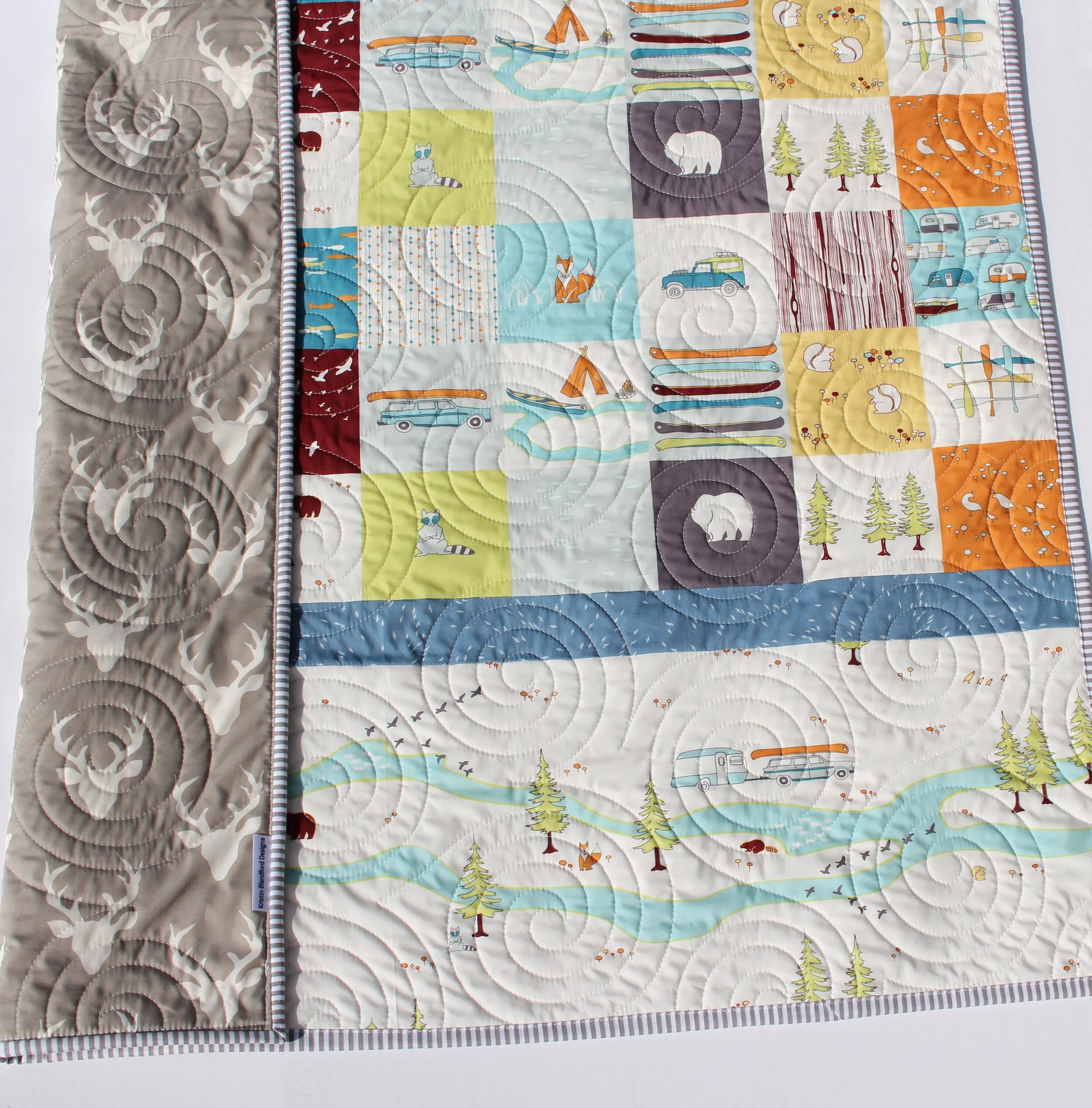 Camp Sur Quilt Kit, Big Sur Birch Fabrics, Beginner Quilting Project Sewing Ideas DIY Do It Yourself Boy Sewing Camping Hiking Outdoors