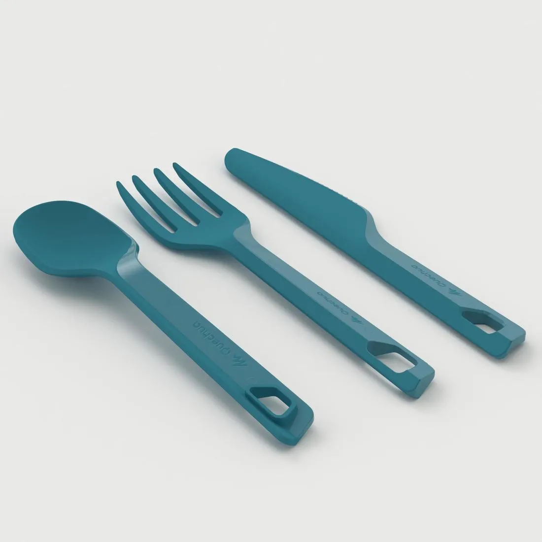 Camping and bivouacking cooking set in stainless steel 100 - 1 person - 6 items.
