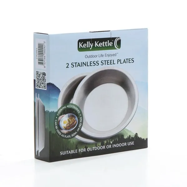 Camping Plate/Bowl set (2 pcs) Stainless Steel