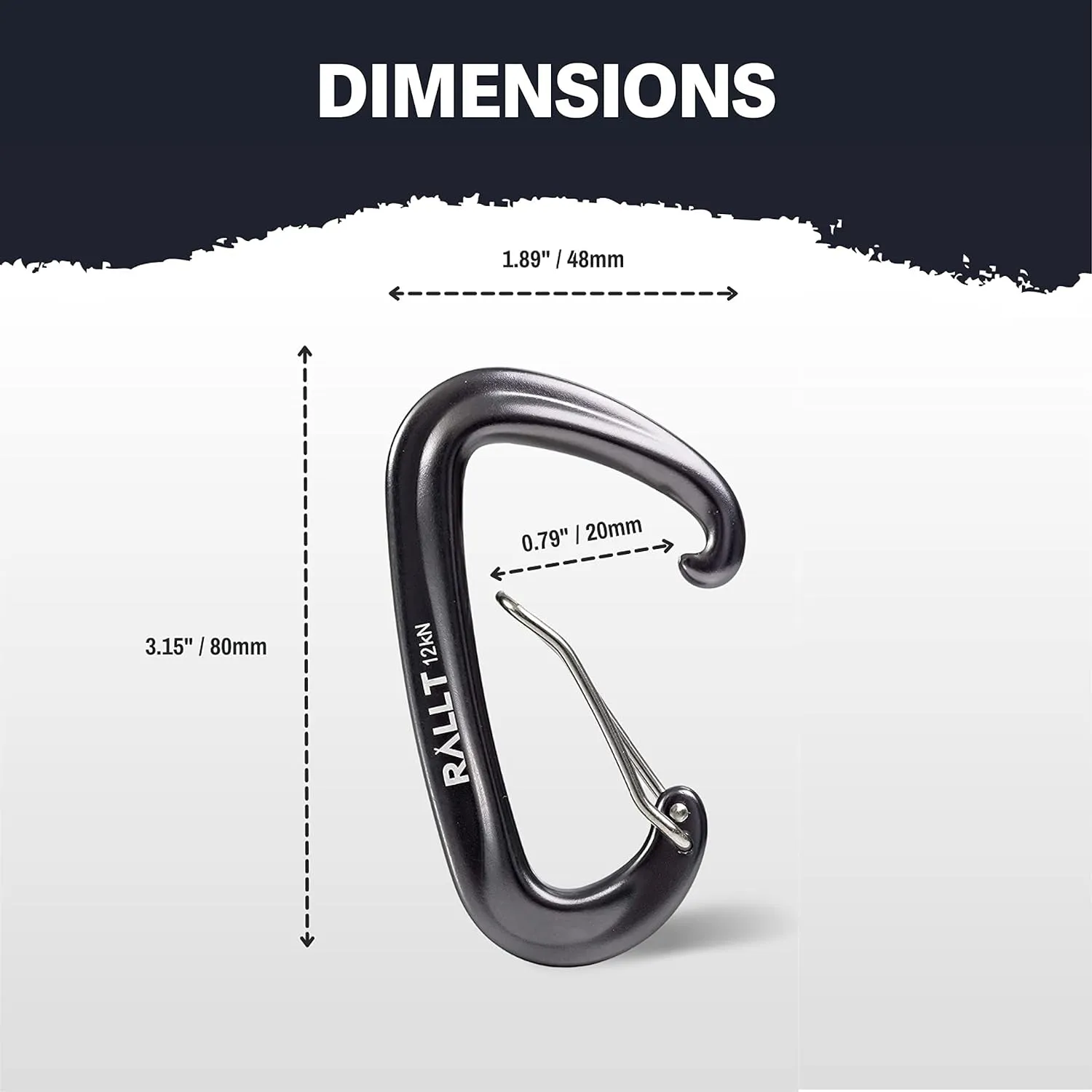 Carabiners 12Kn- Heavy Duty Carabiner Clip for Hiking, Hammock, Backpacking- Lightweight, No Rust Aluminum Camping Accessories