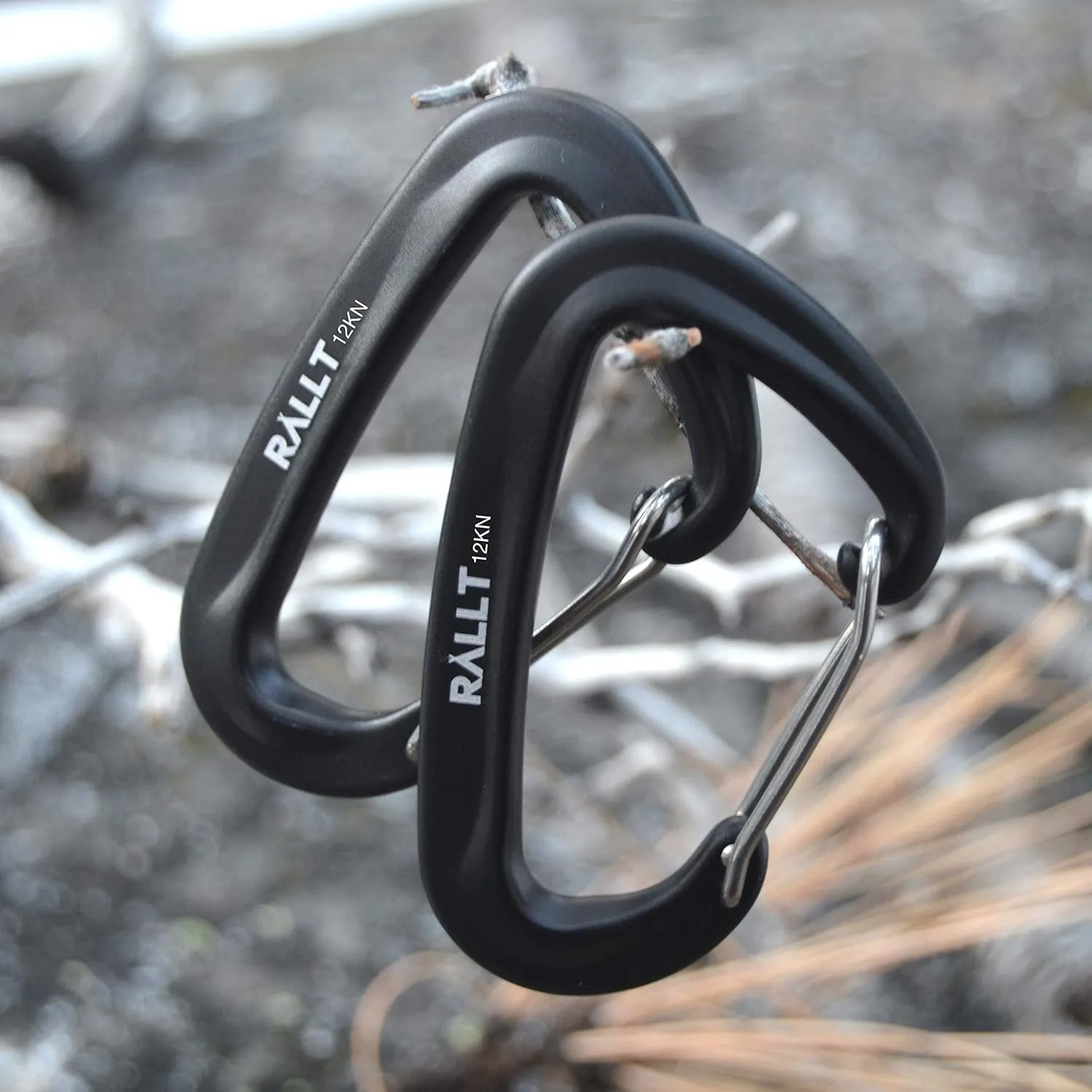 Carabiners 12Kn- Heavy Duty Carabiner Clip for Hiking, Hammock, Backpacking- Lightweight, No Rust Aluminum Camping Accessories