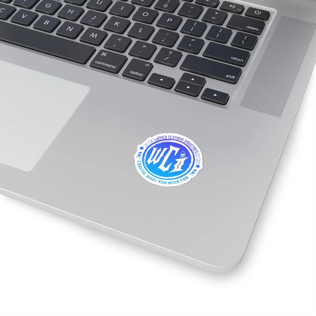 Careful What You Wish For/ Blue/Teal/ Kiss-Cut Stickers