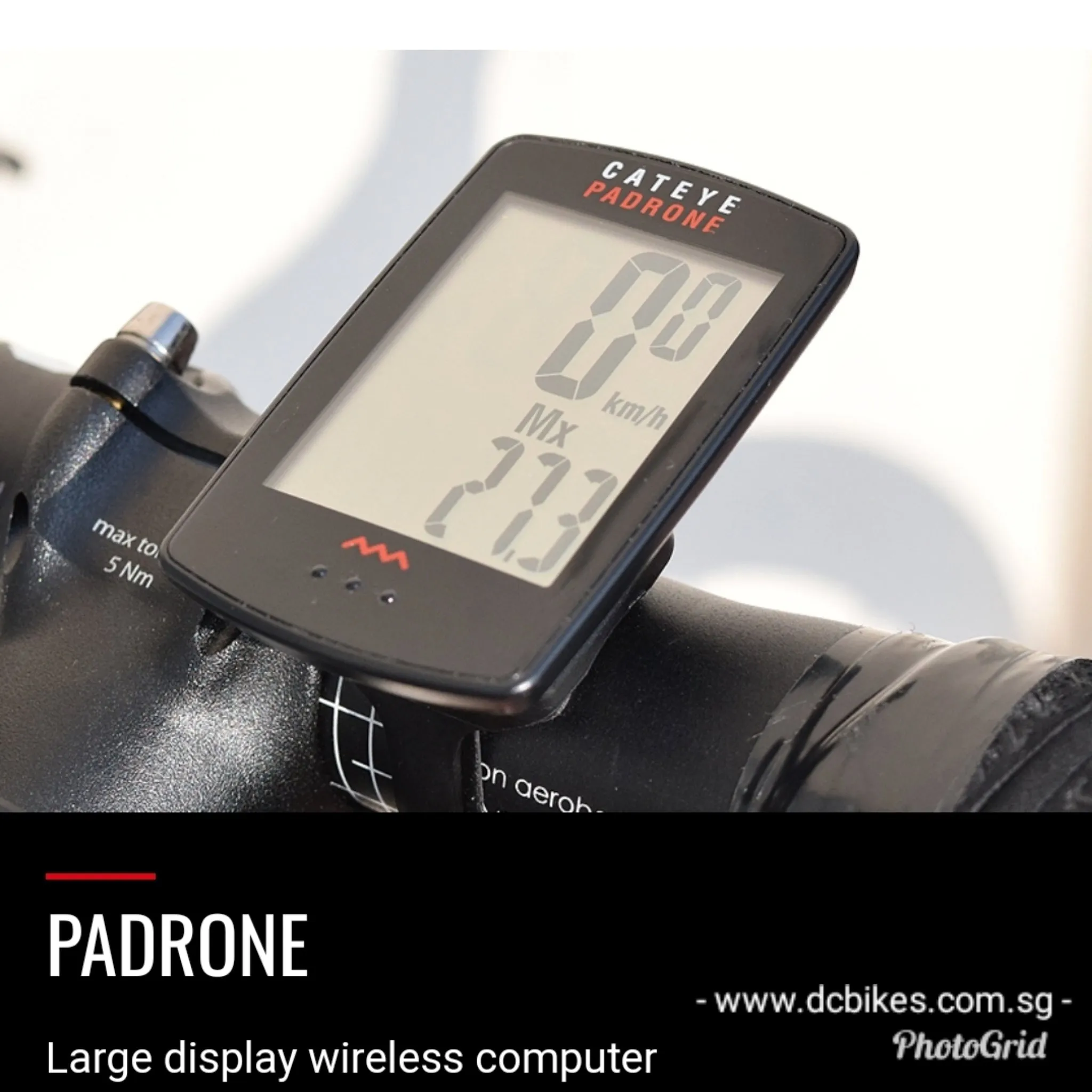 Cateye Padrone Large Screen MTB Road Cycling Wireless Speedometer Computer CC-PA100W
