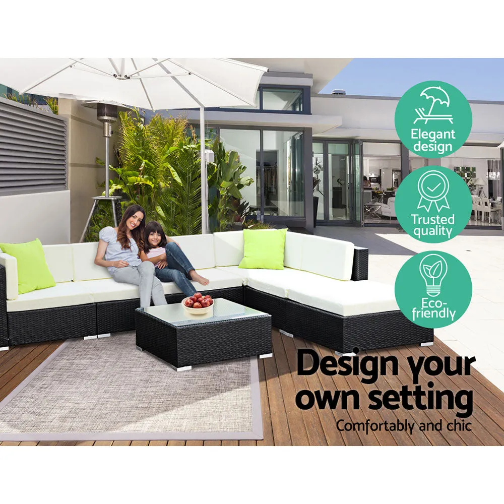 Celia - 3PC Outdoor Furniture Sofa Set Wicker Rattan Lounge Chair