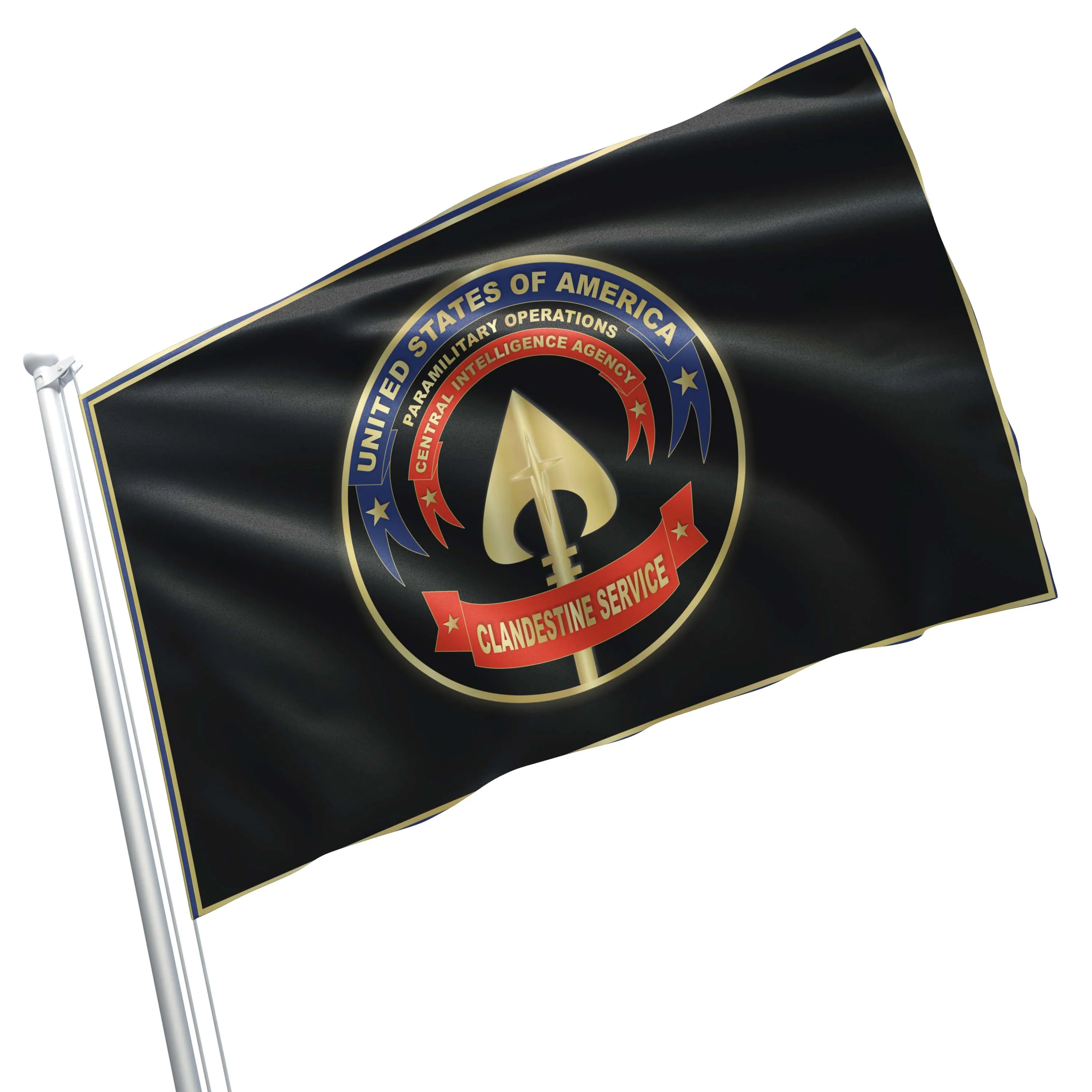 Central Intelligence Agency CIA Lethal Covert Action Flag Banner