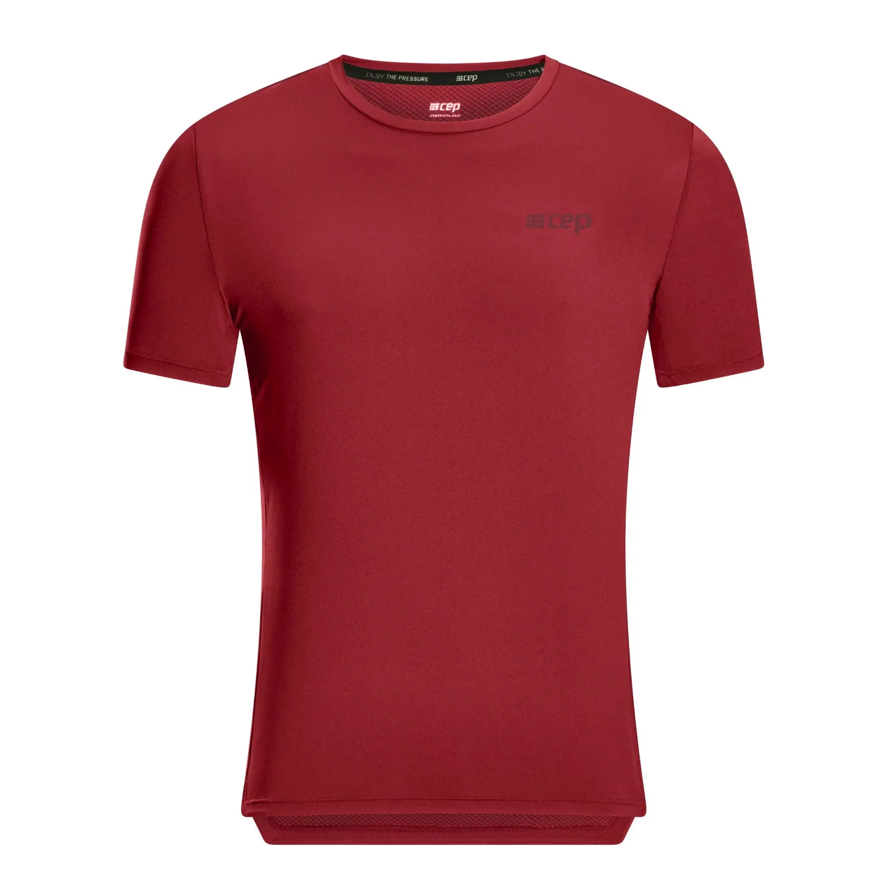 CEP Men's The Run Shirt Round Neck Short Sleeve v5 - Dark Red