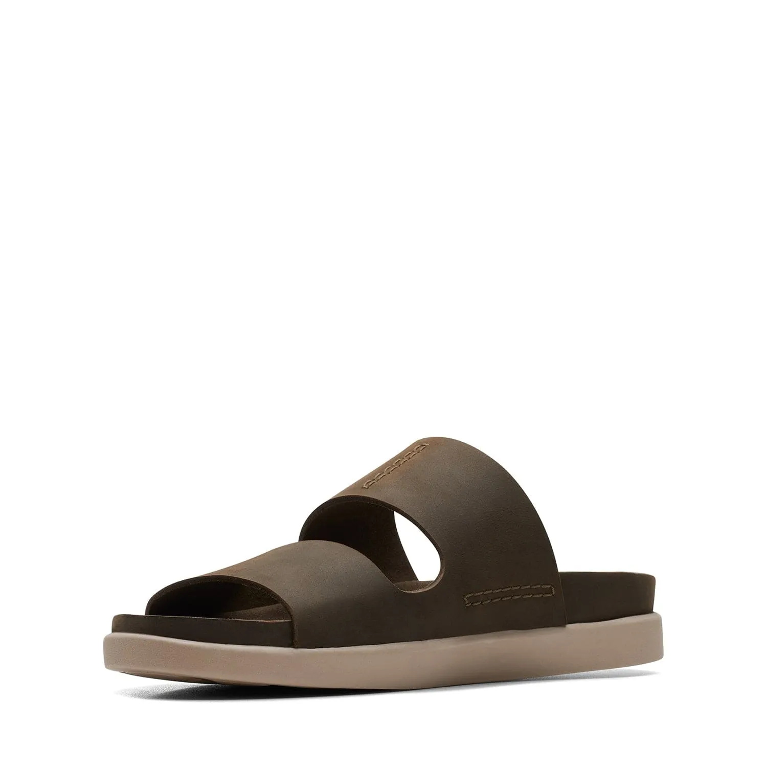 Clarks Sunder Coast Sandals - Dark Olive Lea - 261709457 - G Width (Standard Fit)