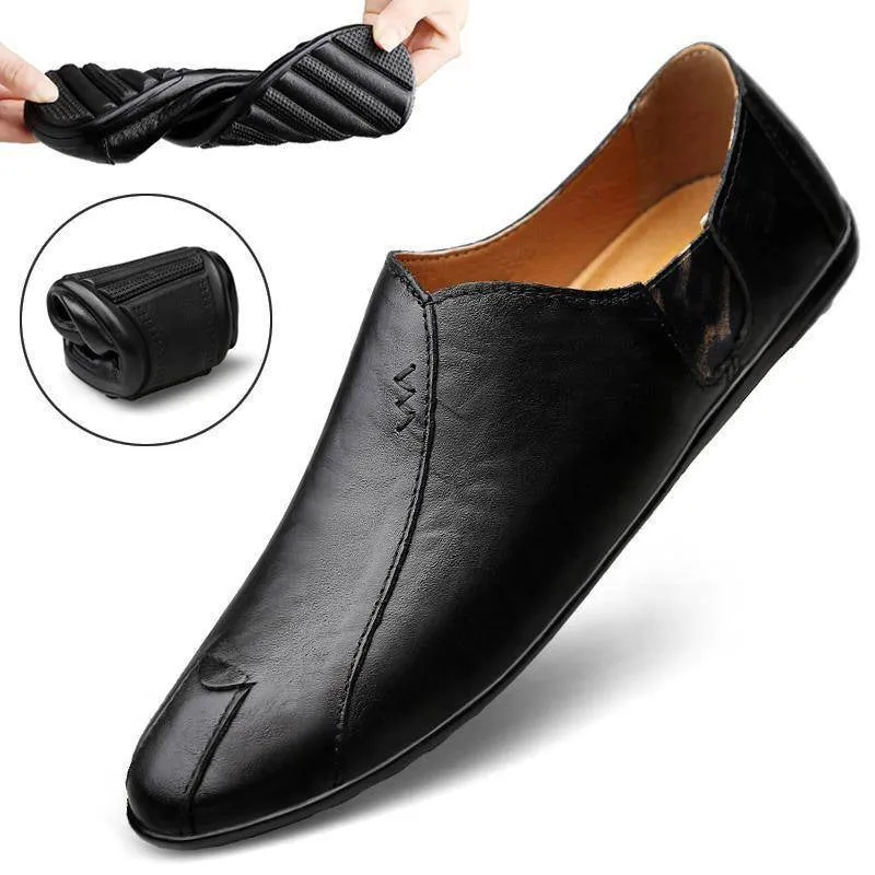 Classic Leather Shoes for Middle-aged Men