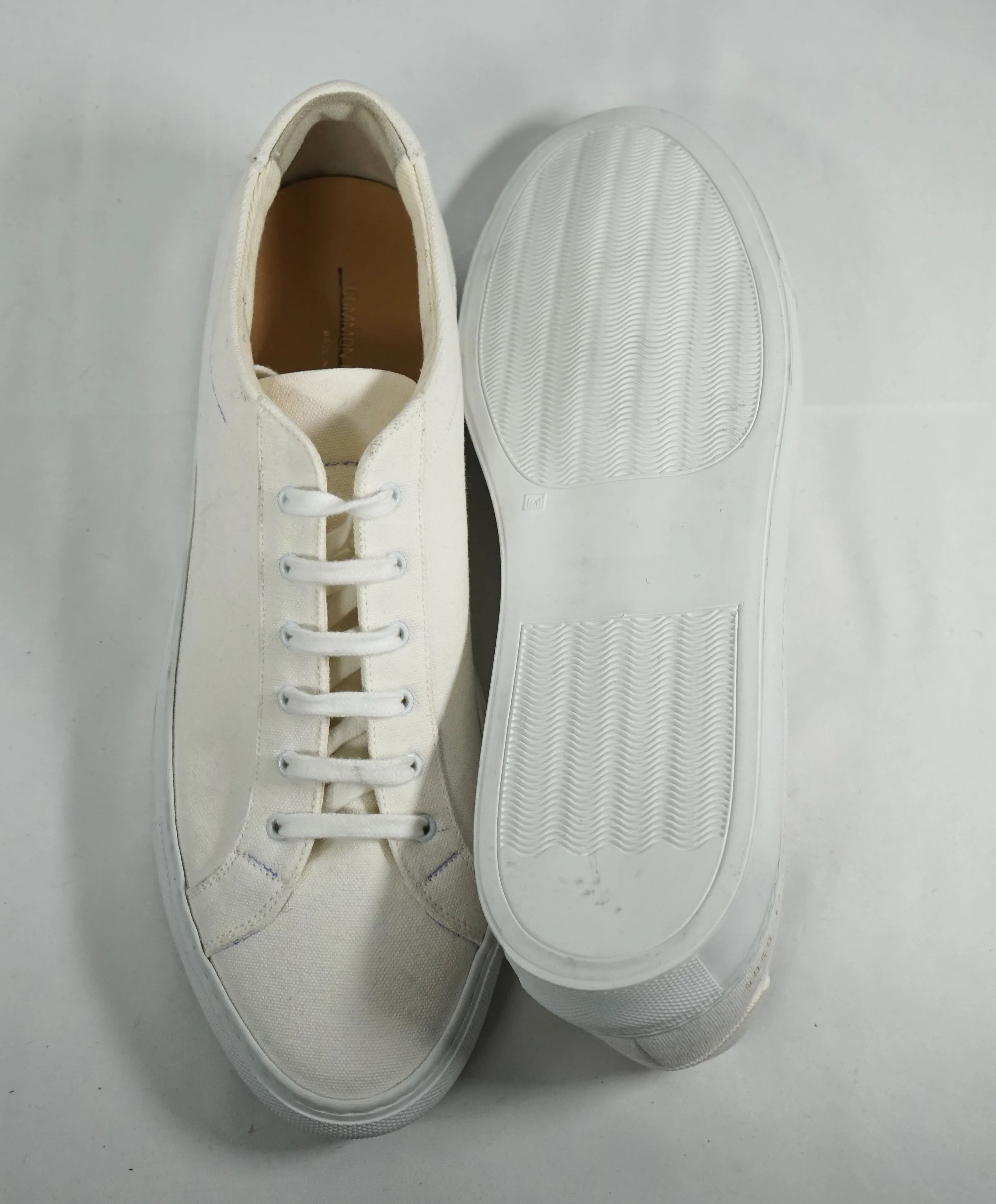 COMMON PROJECTS - "Achilles" Ivory Fabric Sneakers W Blue Details - 8