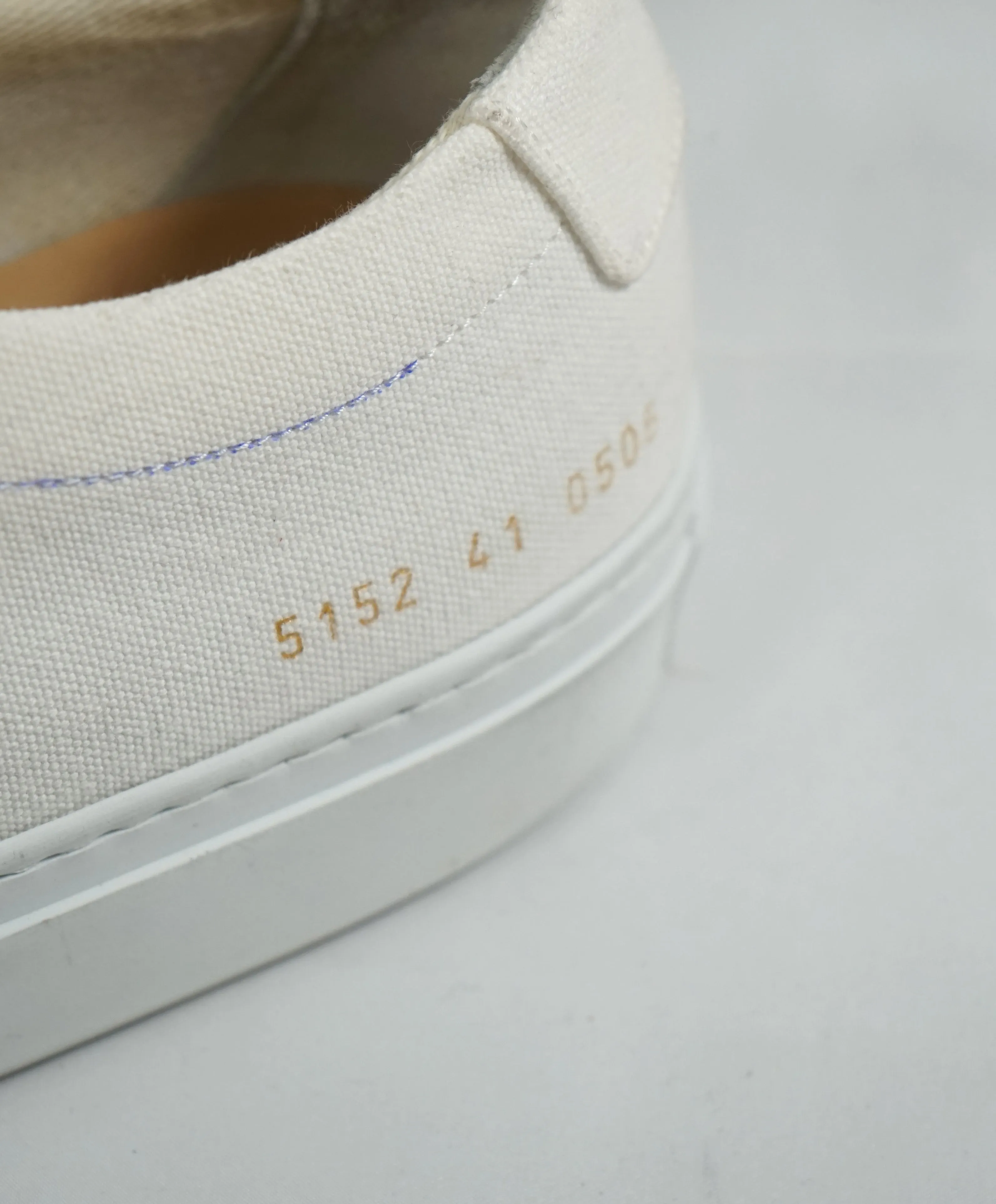 COMMON PROJECTS - "Achilles" Ivory Fabric Sneakers W Blue Details - 8