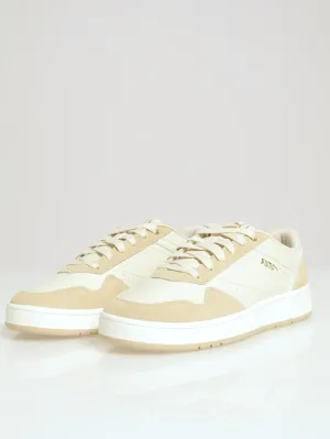 Court Classic Closed Toe Lace Up Sneaker - Beige