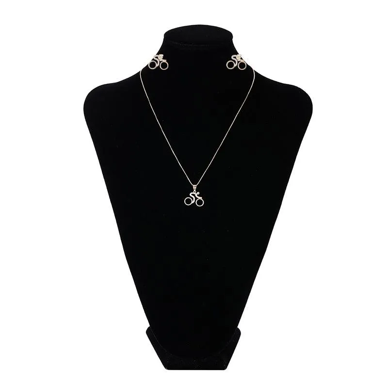 Cycolinks Velorosa Road Bicycle Necklace & Earring Set