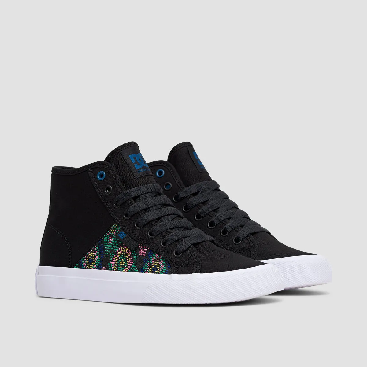 DC Manual Hi TX LE Shoes - Blue Plaid - Womens