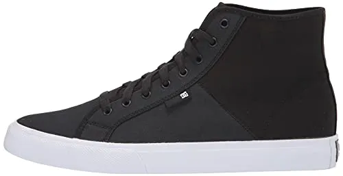 DC Men's Manual HI TXSE Skate Shoe, Black/White, 11