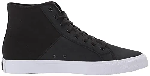 DC Men's Manual HI TXSE Skate Shoe, Black/White, 11