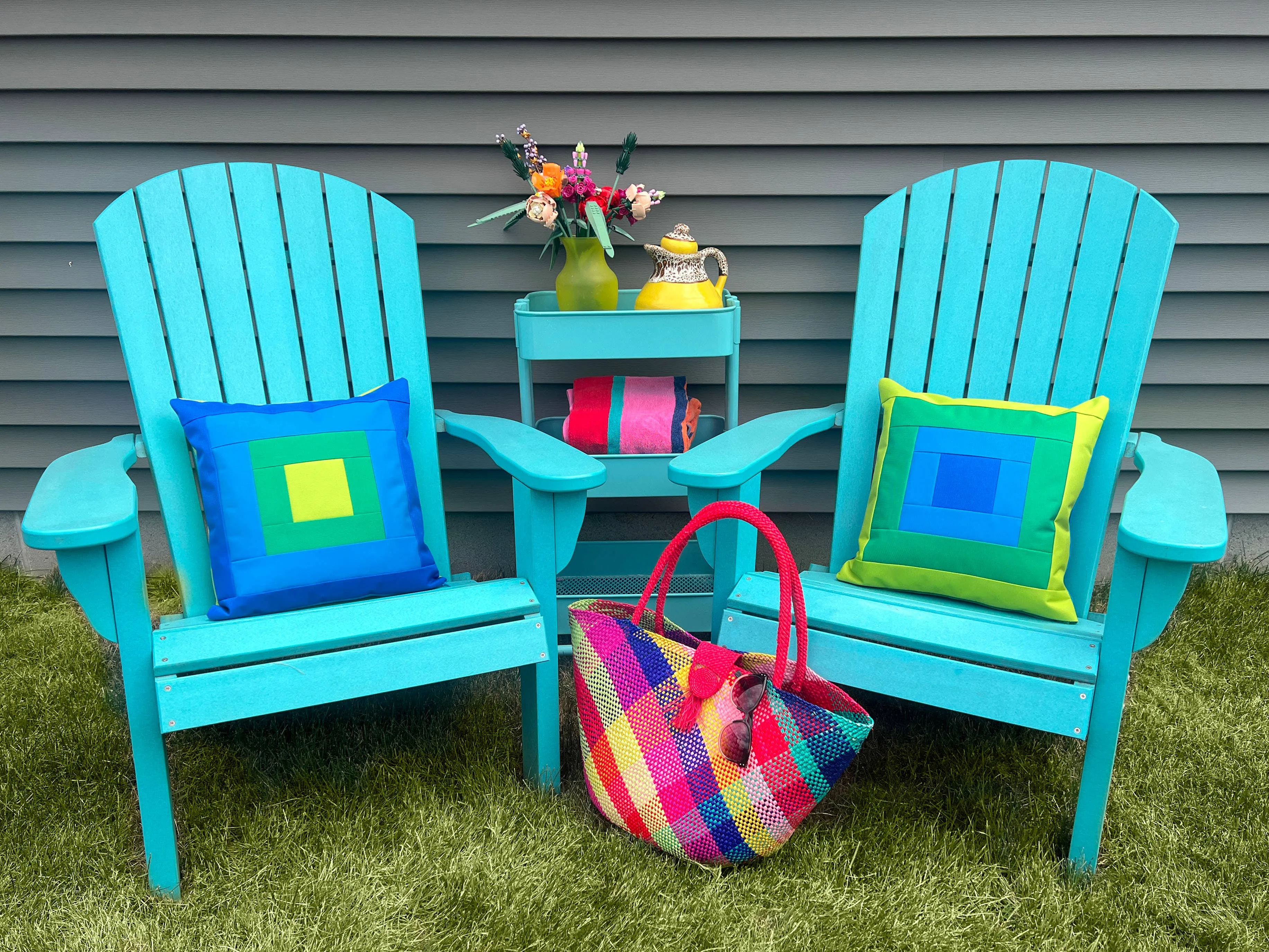 Dirtsa Studio - Outdoor Pillow Cover in "Land" Colorway: Outer Case Only