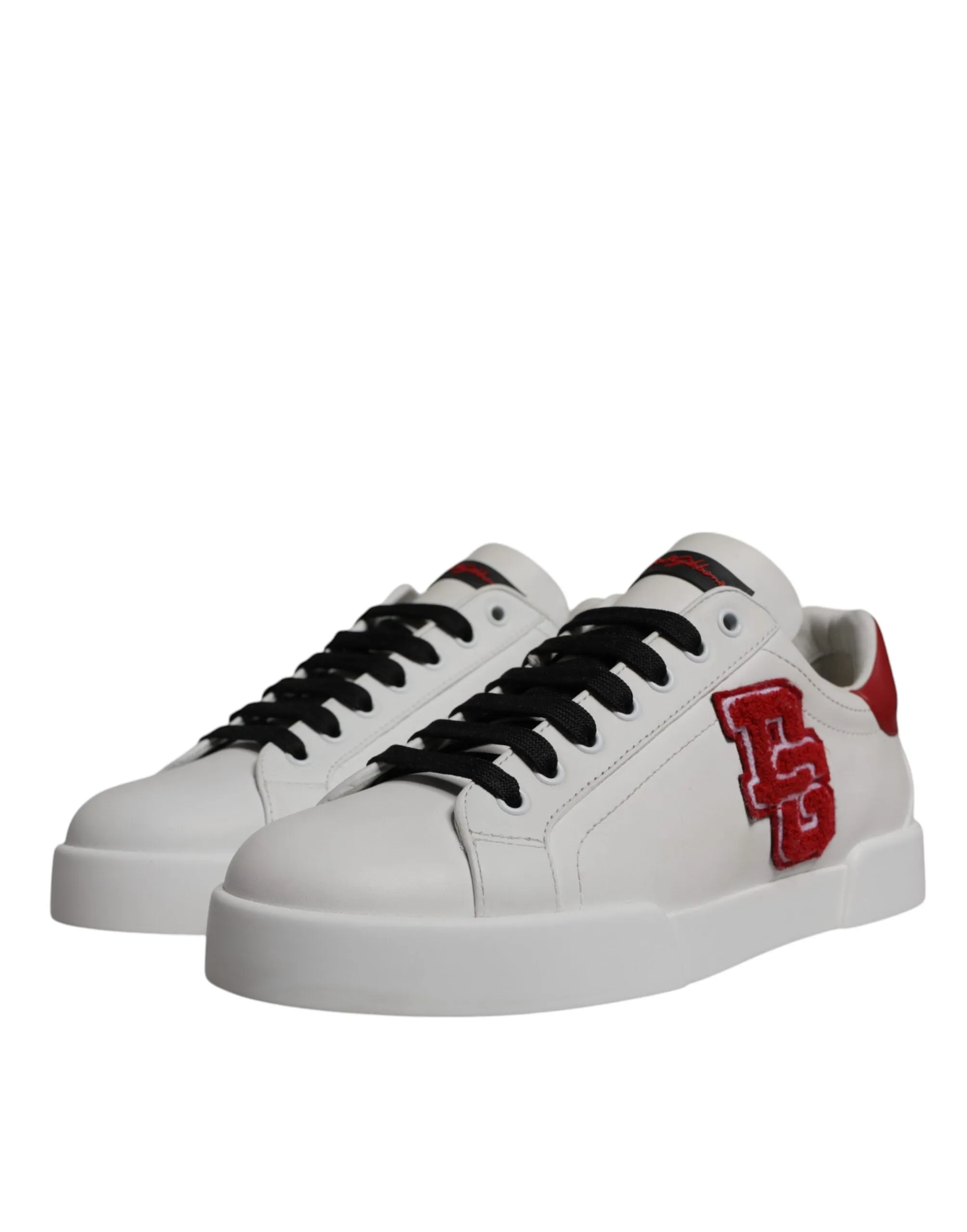 Dolce & Gabbana White Leather DG Logo Low Top Sneakers Shoes