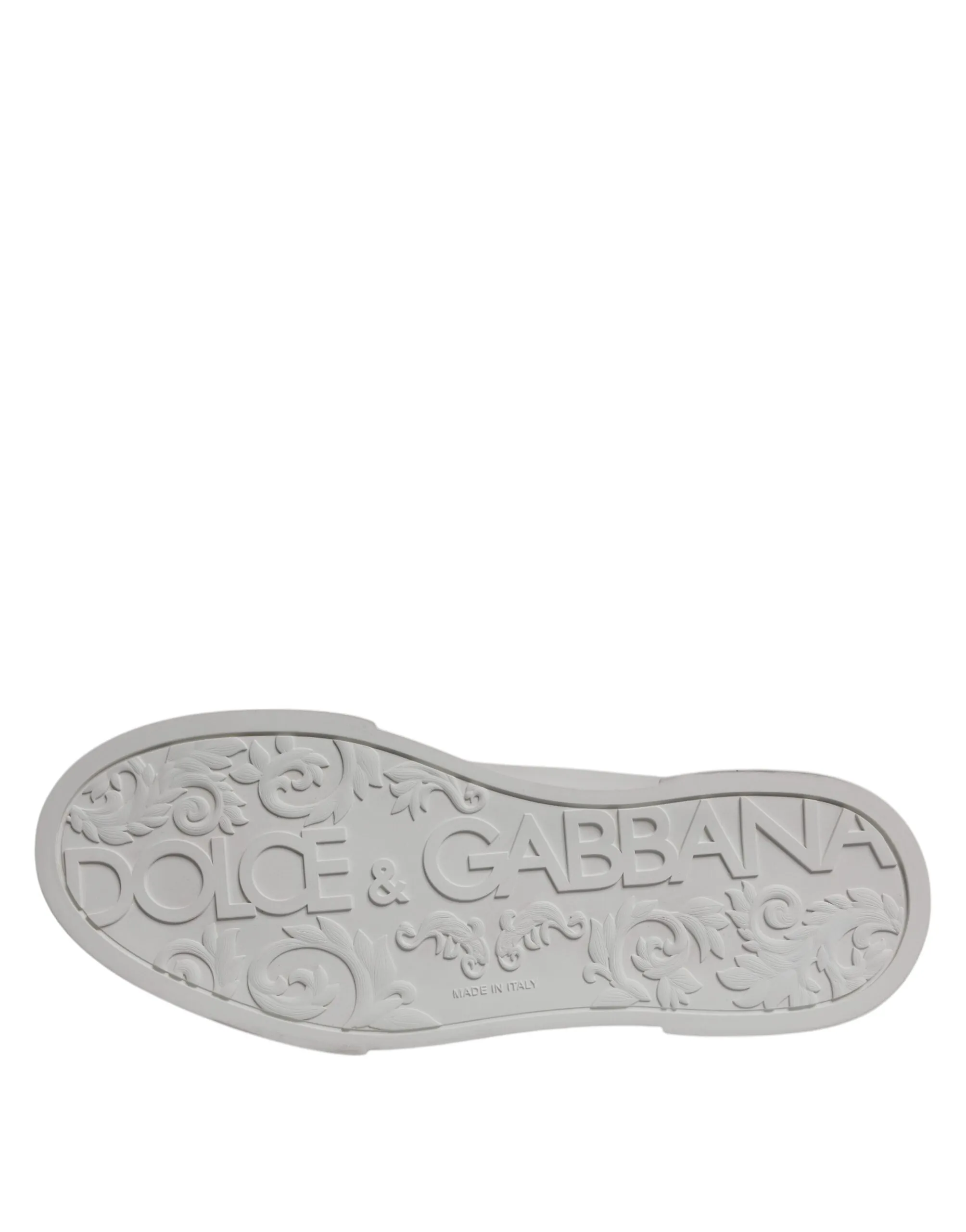 Dolce & Gabbana White Leather DG Logo Low Top Sneakers Shoes