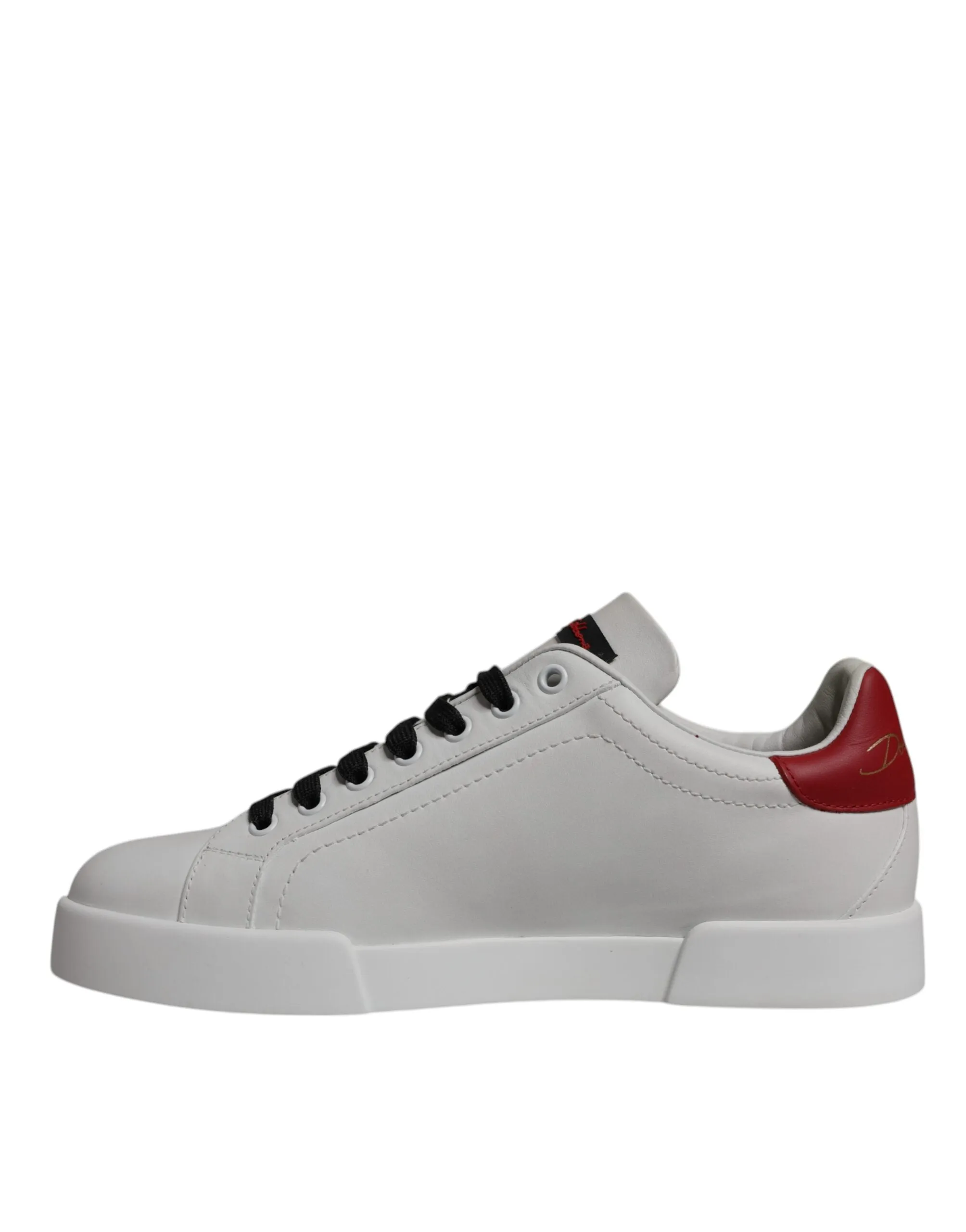 Dolce & Gabbana White Leather DG Logo Low Top Sneakers Shoes