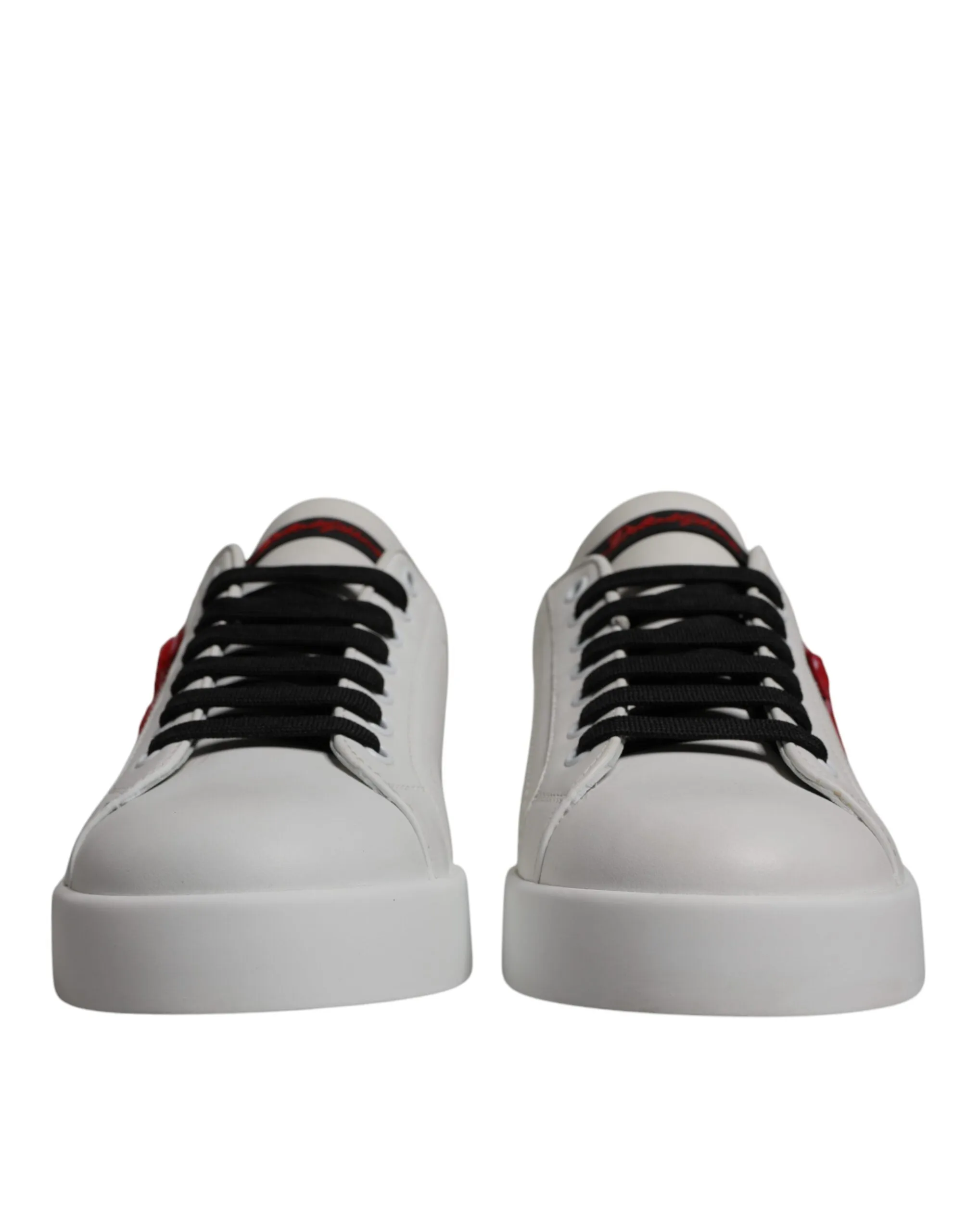 Dolce & Gabbana White Leather DG Logo Low Top Sneakers Shoes