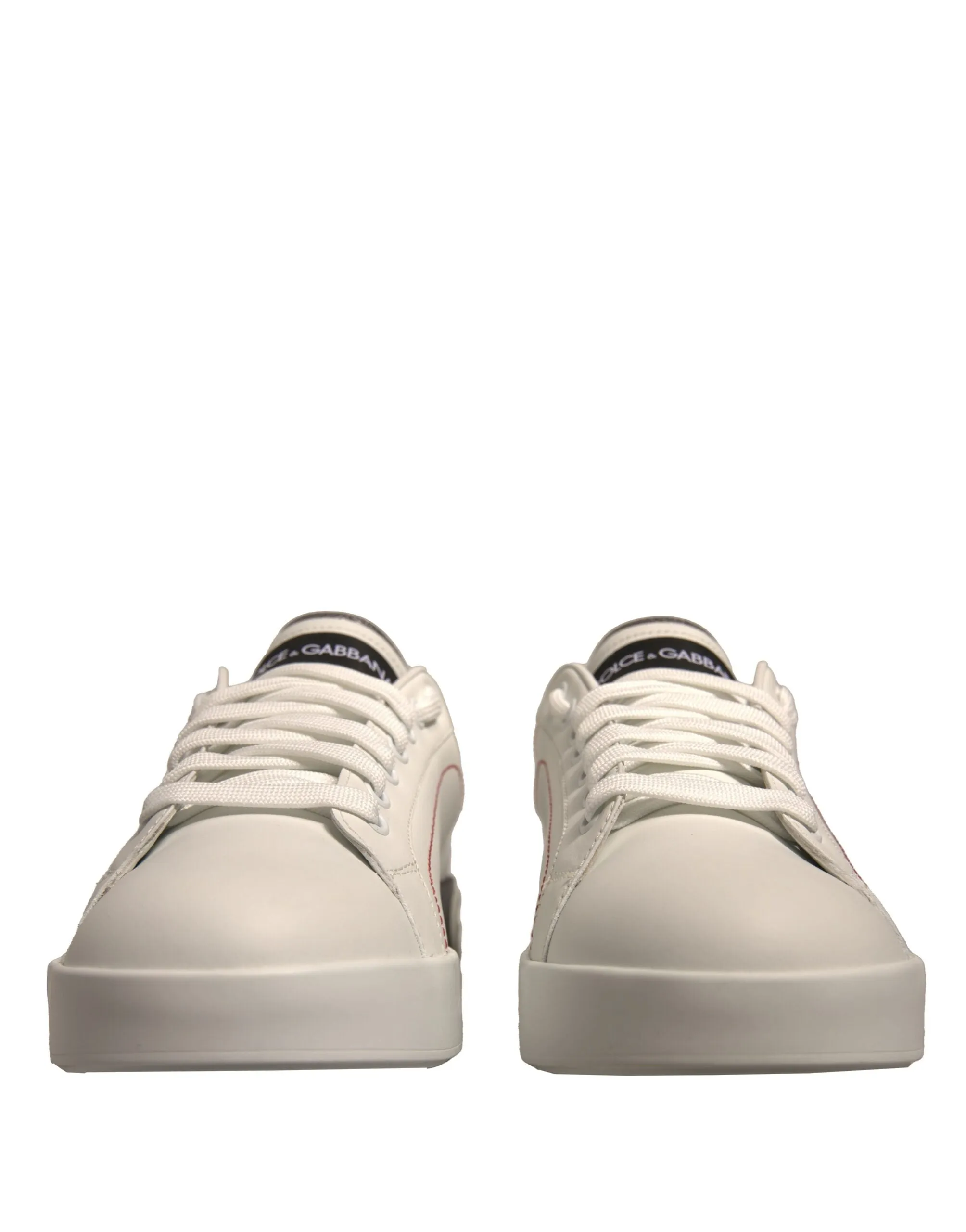 Dolce&Gabbana Women Ivory Sneakers Leather Low Top Flat Trainer Shoes Sz EU 40.5