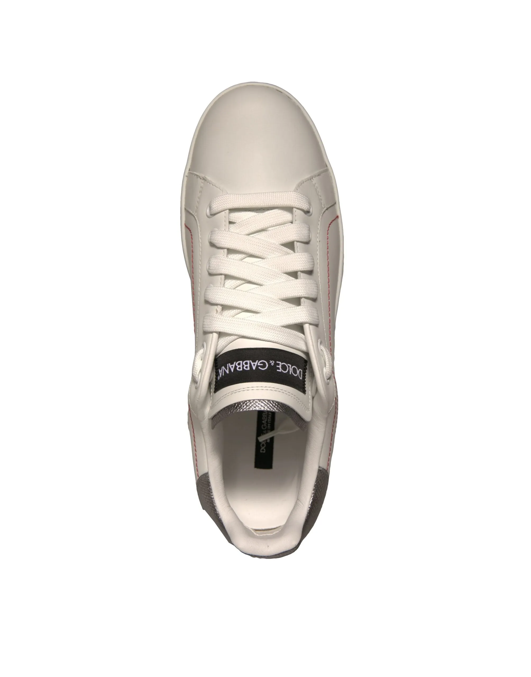 Dolce&Gabbana Women Ivory Sneakers Leather Low Top Flat Trainer Shoes Sz EU 40.5
