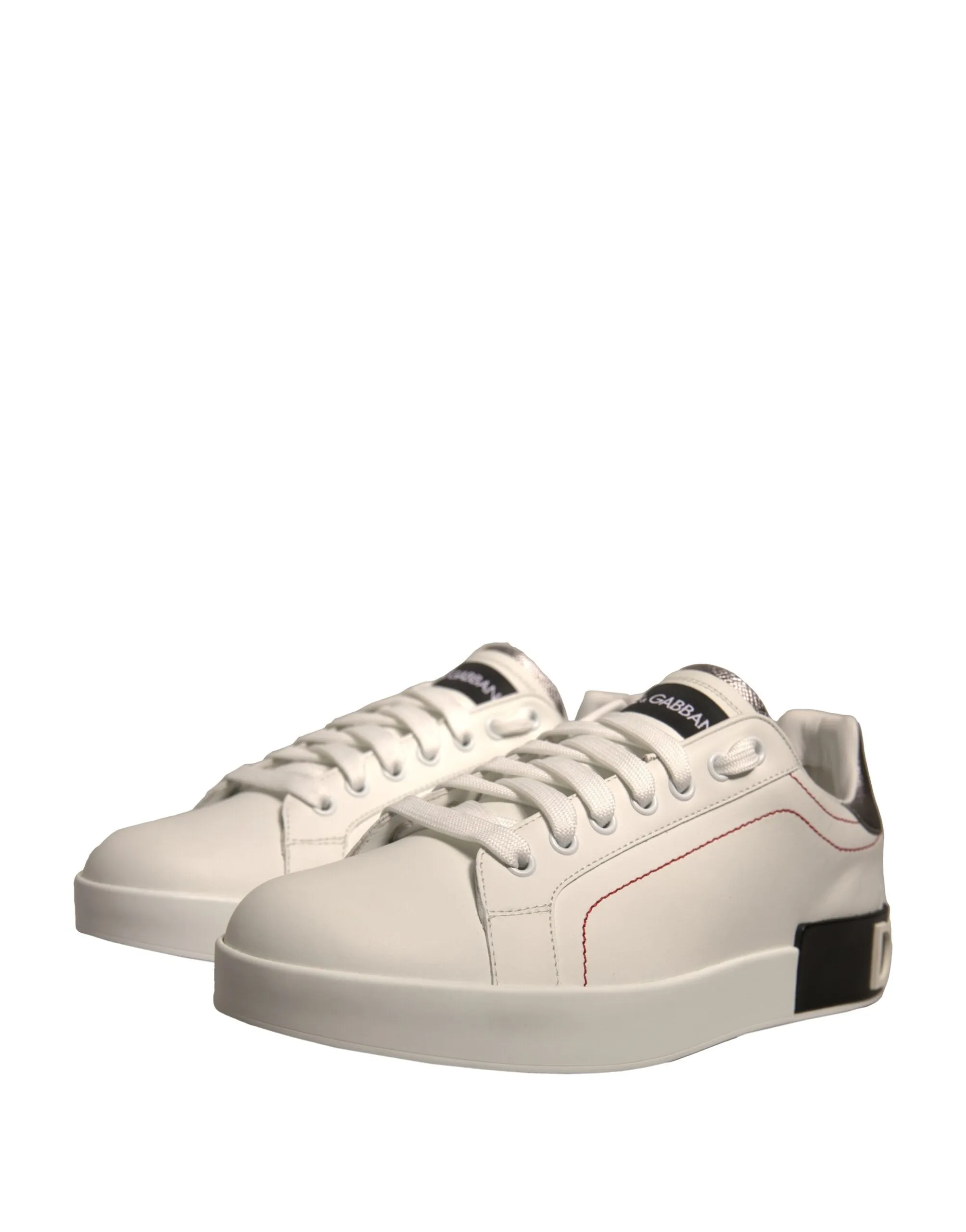 Dolce&Gabbana Women Ivory Sneakers Leather Low Top Flat Trainer Shoes Sz EU 40.5