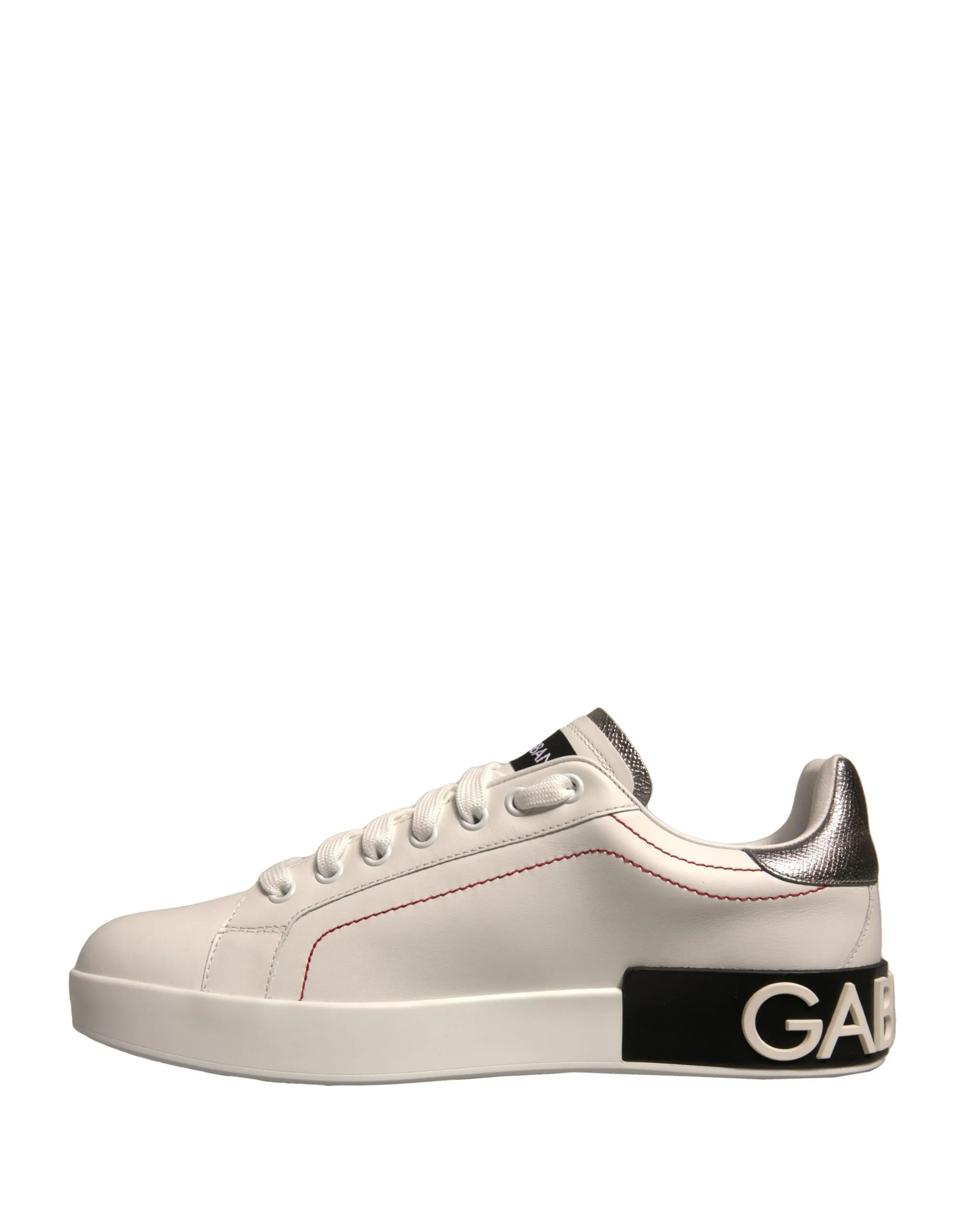 Dolce&Gabbana Women Ivory Sneakers Leather Low Top Flat Trainer Shoes Sz EU 40.5