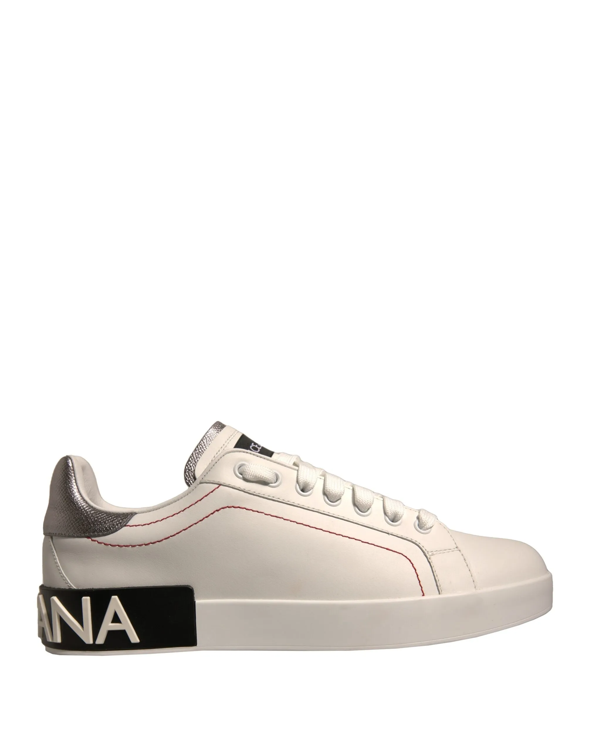 Dolce&Gabbana Women Ivory Sneakers Leather Low Top Flat Trainer Shoes Sz EU 40.5