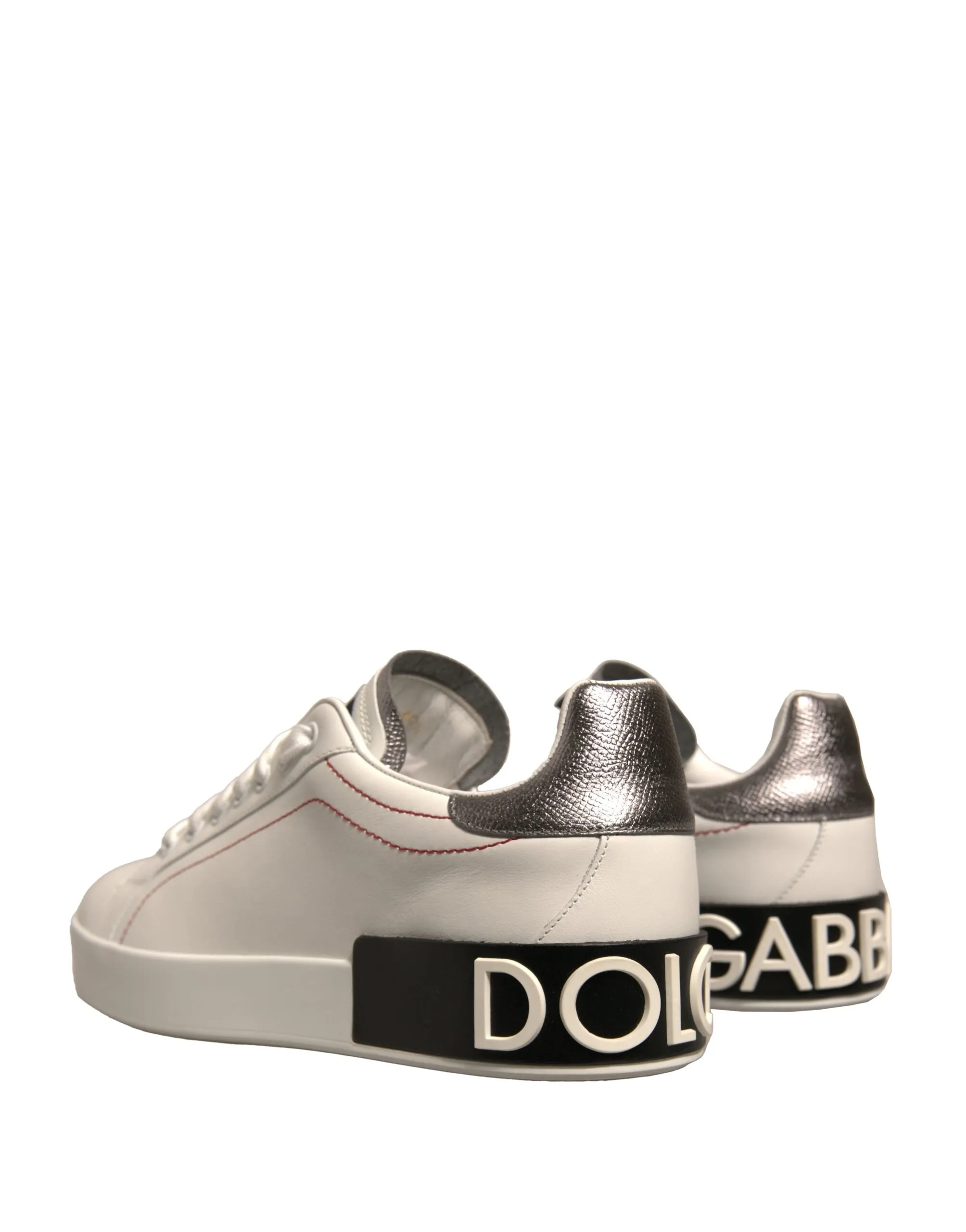 Dolce&Gabbana Women Ivory Sneakers Leather Low Top Flat Trainer Shoes Sz EU 40.5