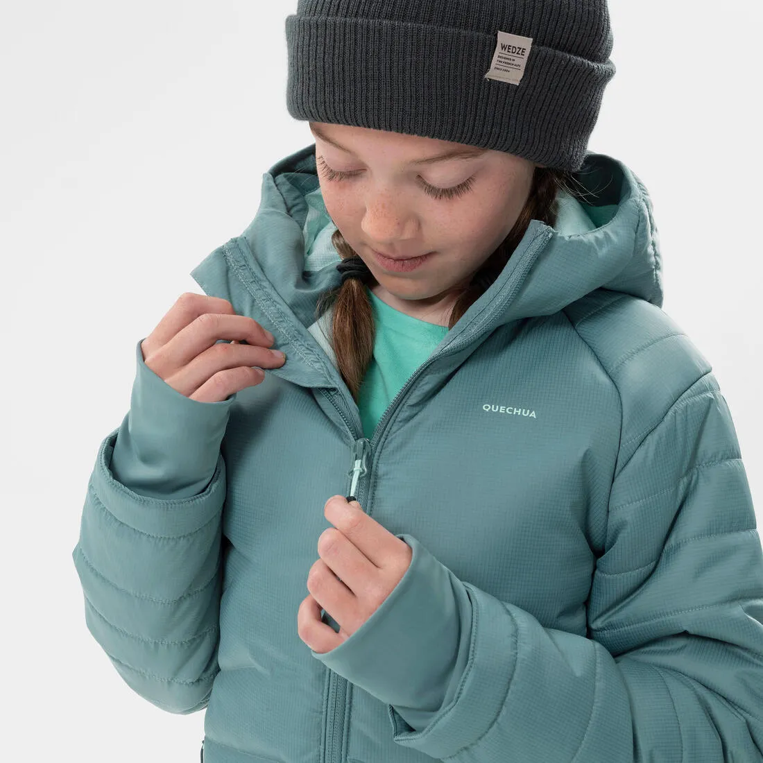 DOUDOUNE DE RANDONNÉE - HYBRIDE BLEU MARINE - ENFANT 7-15 ANS